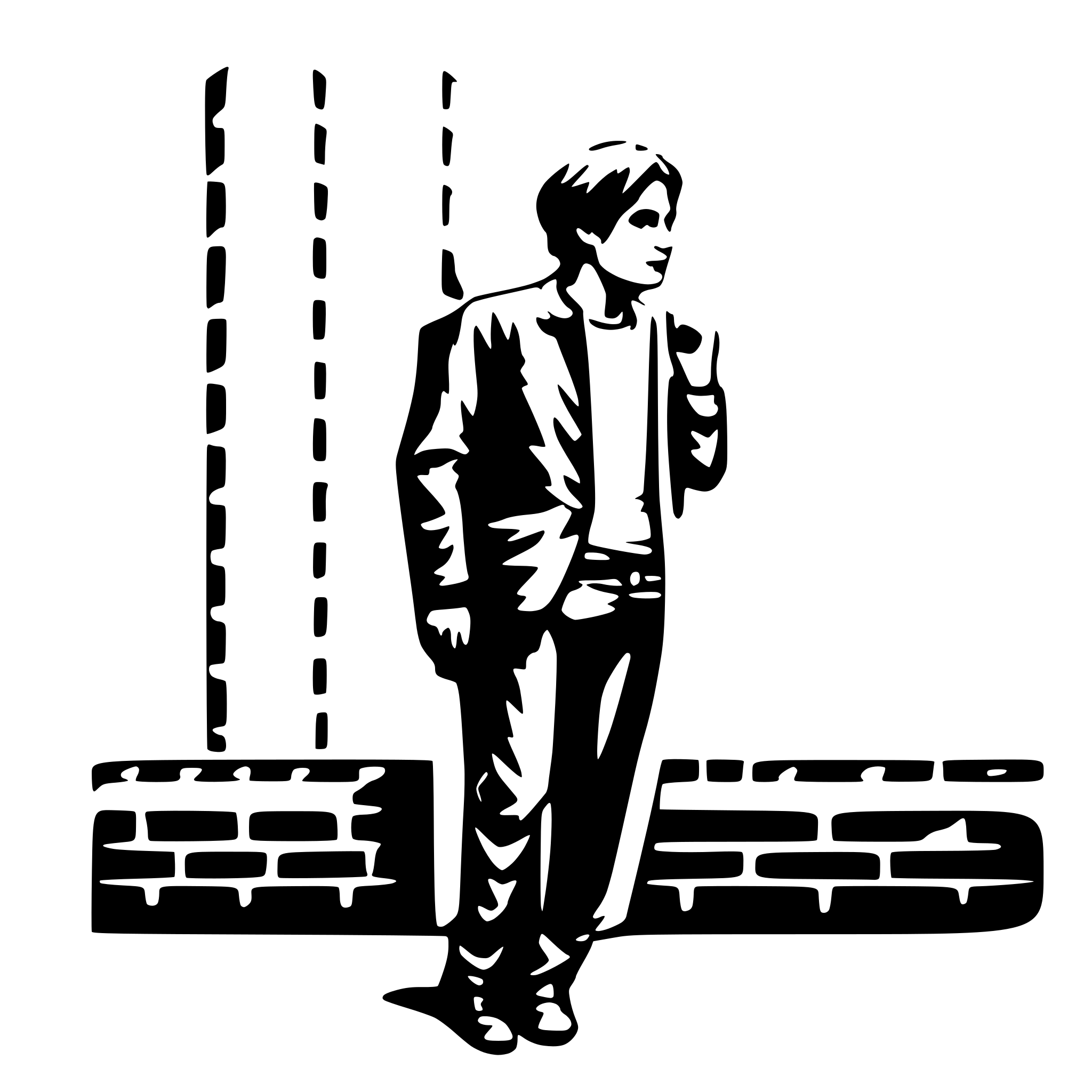 AI-generated SVG of 'man leaning to a wall'