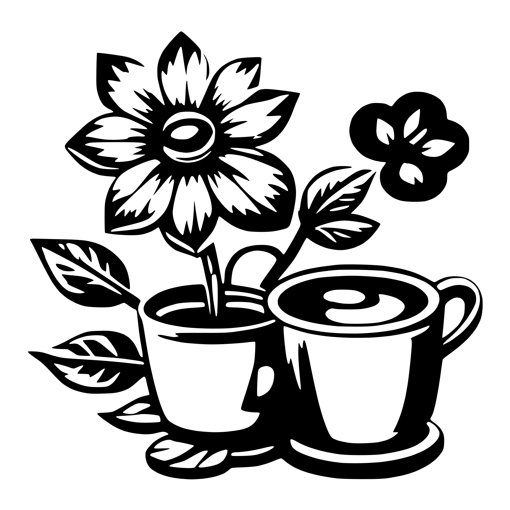 AI-generated SVG of 'Coffee With Shape Of Flower'