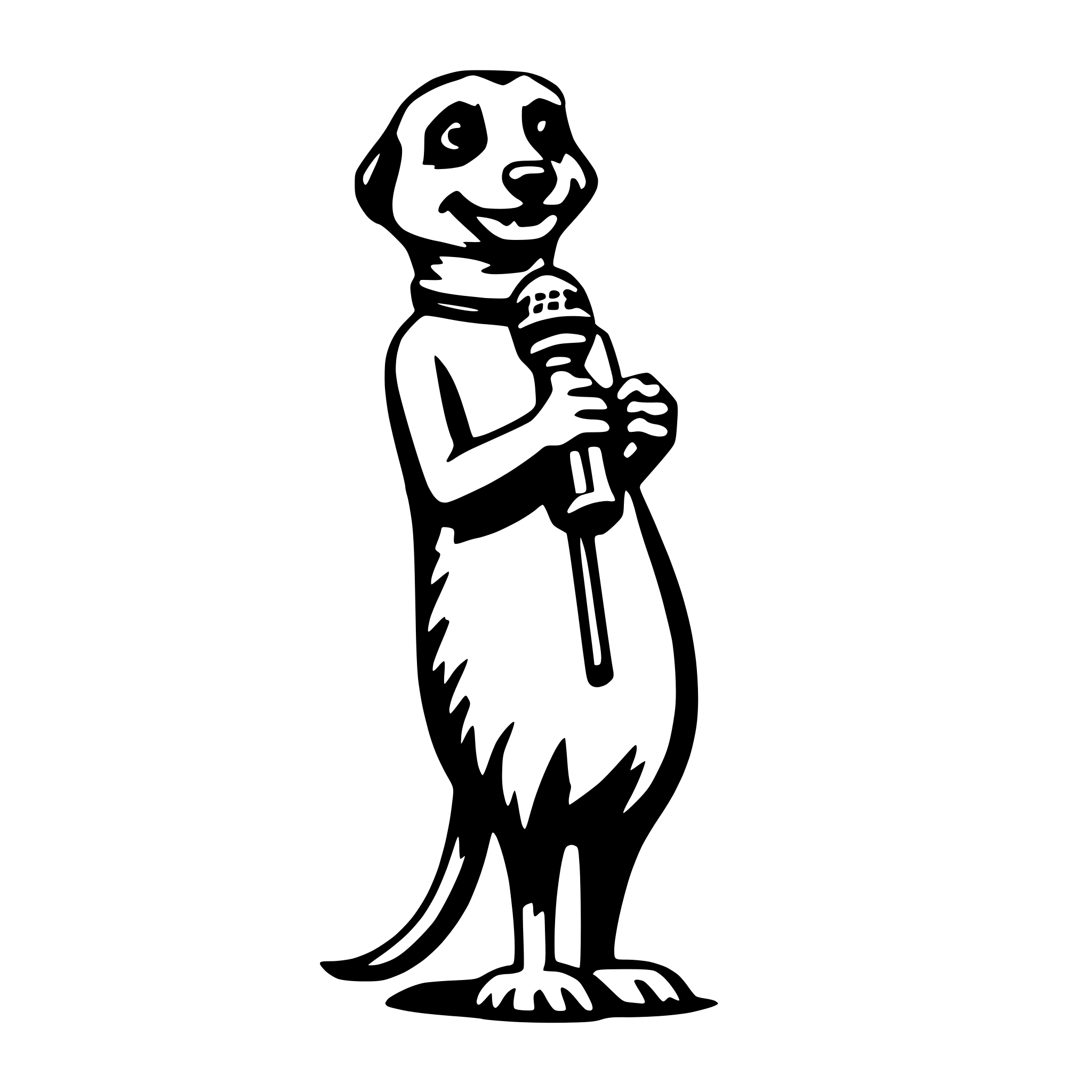 AI-generated SVG of a meerkat with microphone