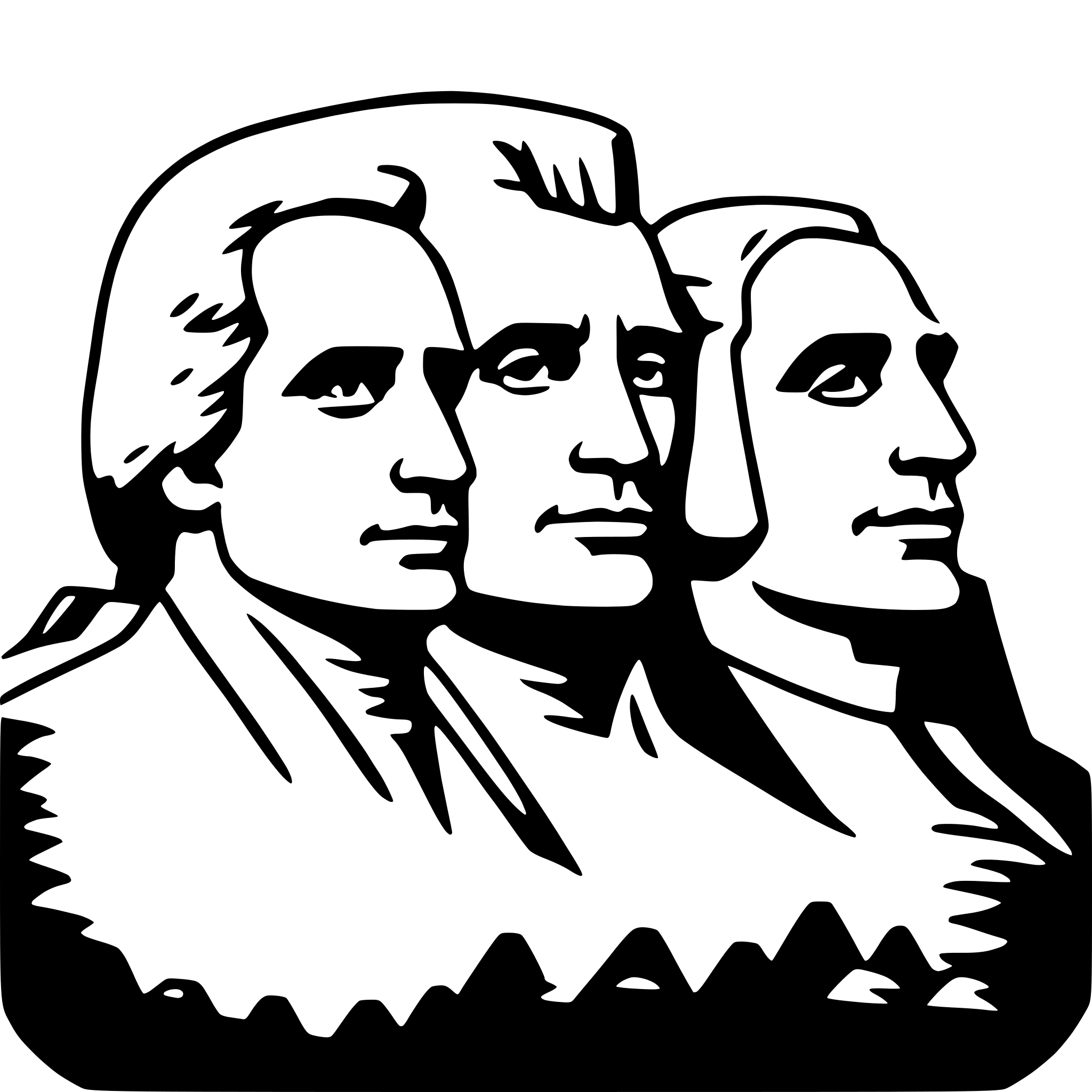 AI-generated SVG of a mount rushmore