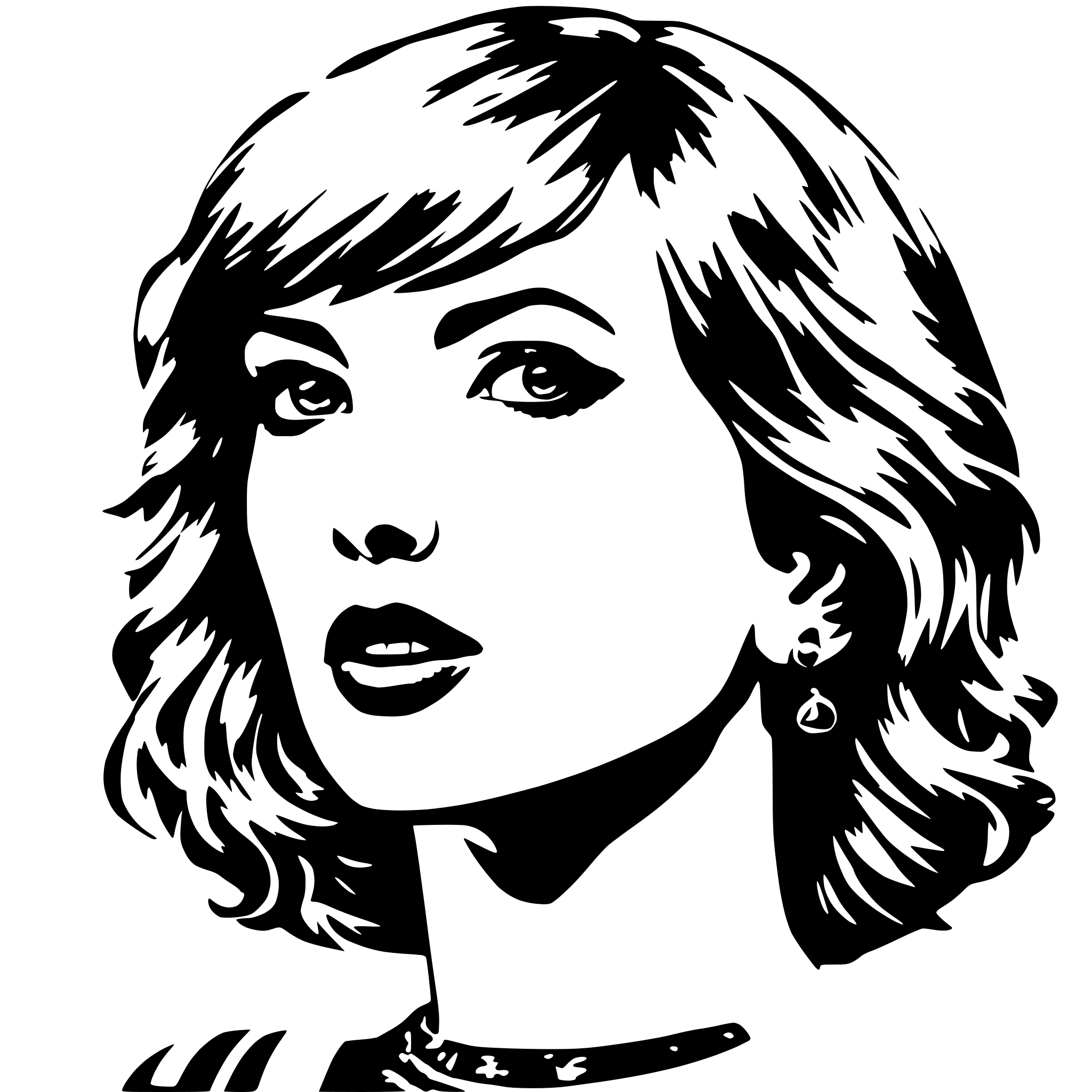 AI-generated SVG of a Tayor Swift drool