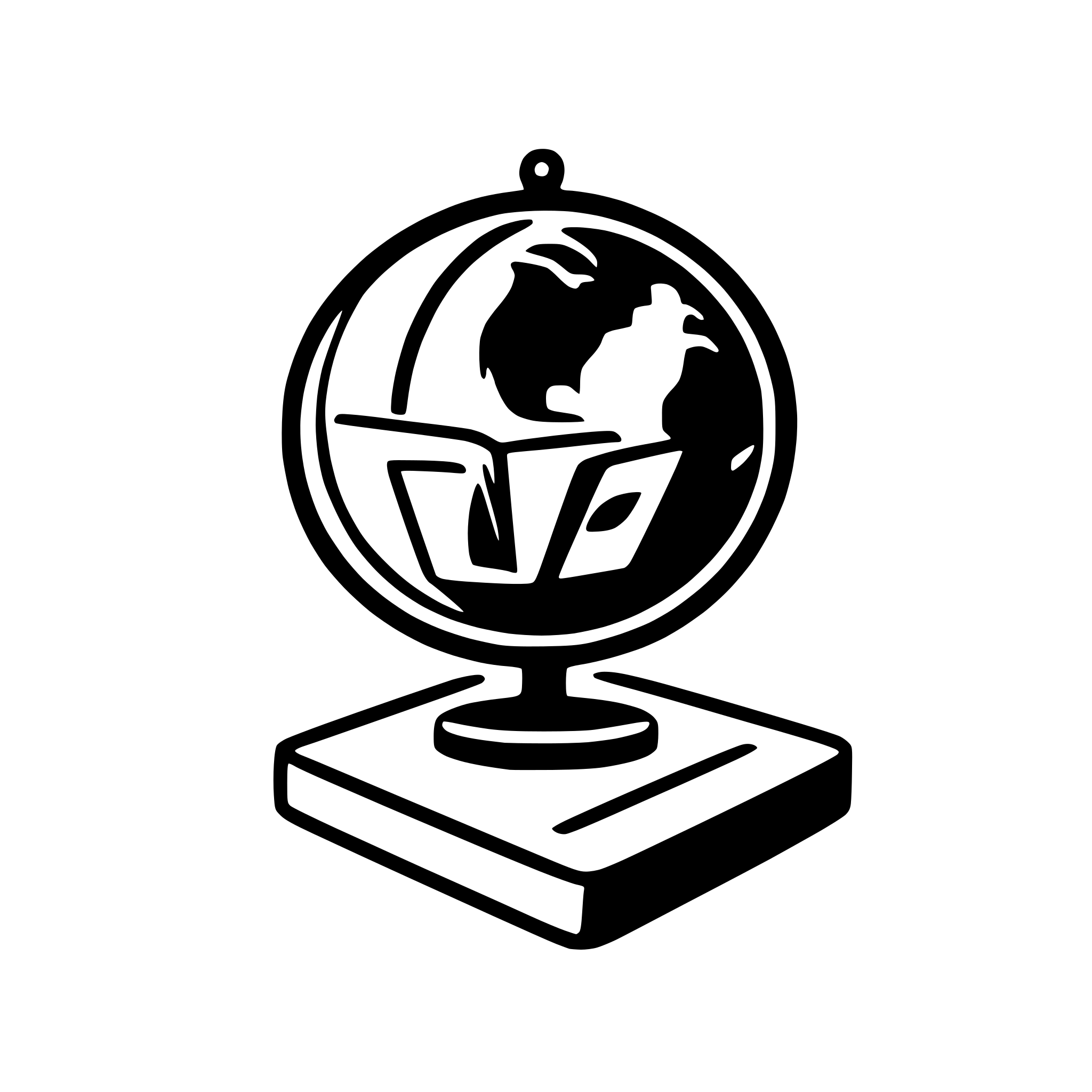 AI-generated SVG of 'globe with book'