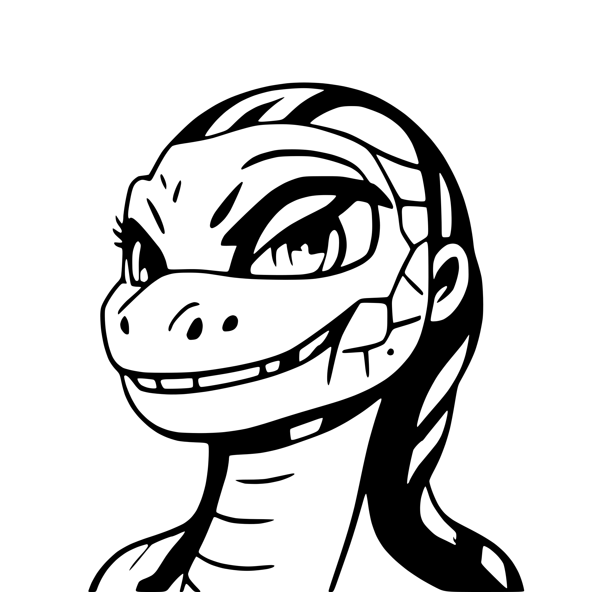 AI-generated SVG of a snake face frontal