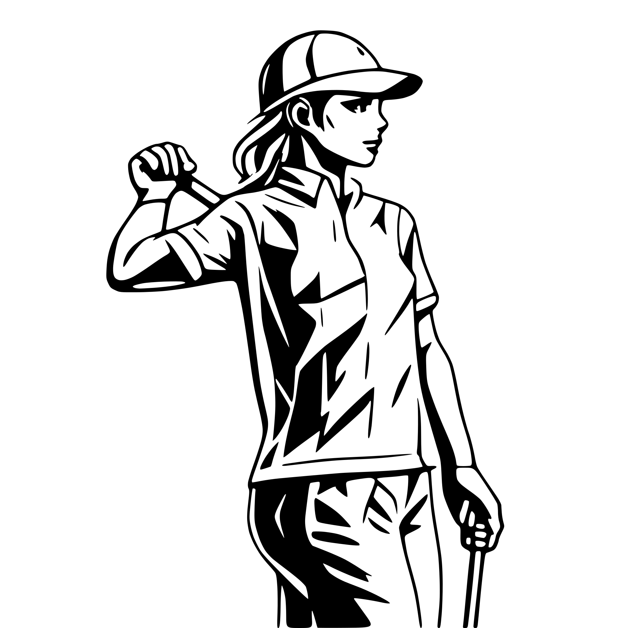 AI-generated SVG of 'golf player side view'