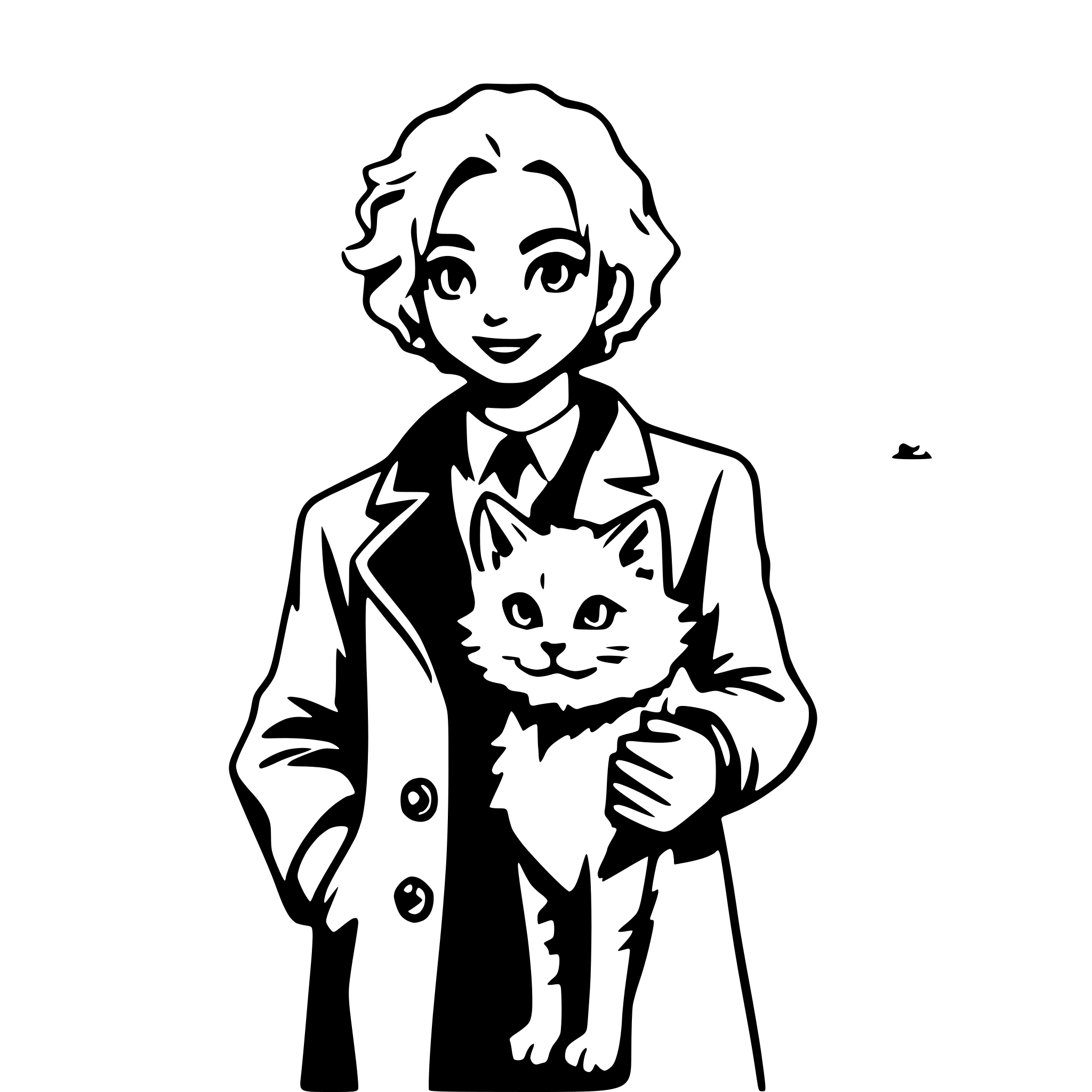 AI-generated SVG of a albert einstein with cat on the beach