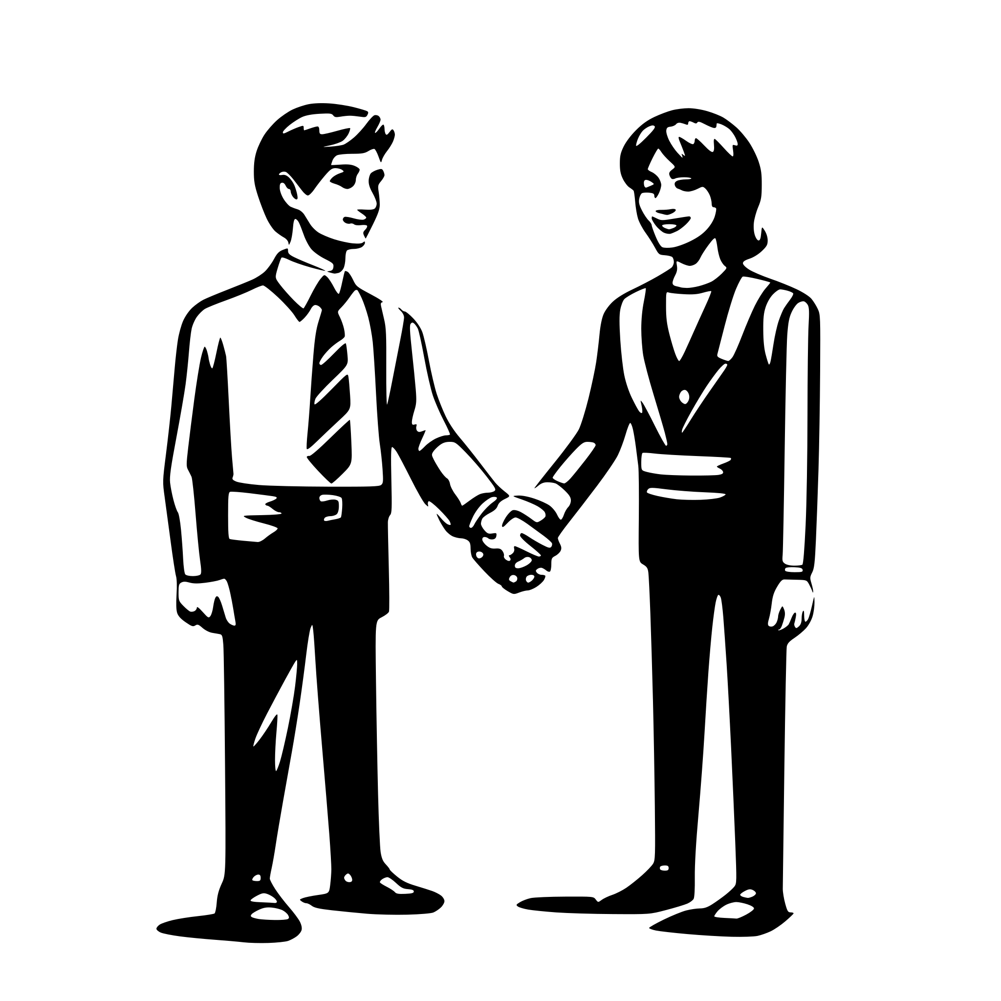 AI-generated SVG of 'salesperson and client shaking hands'