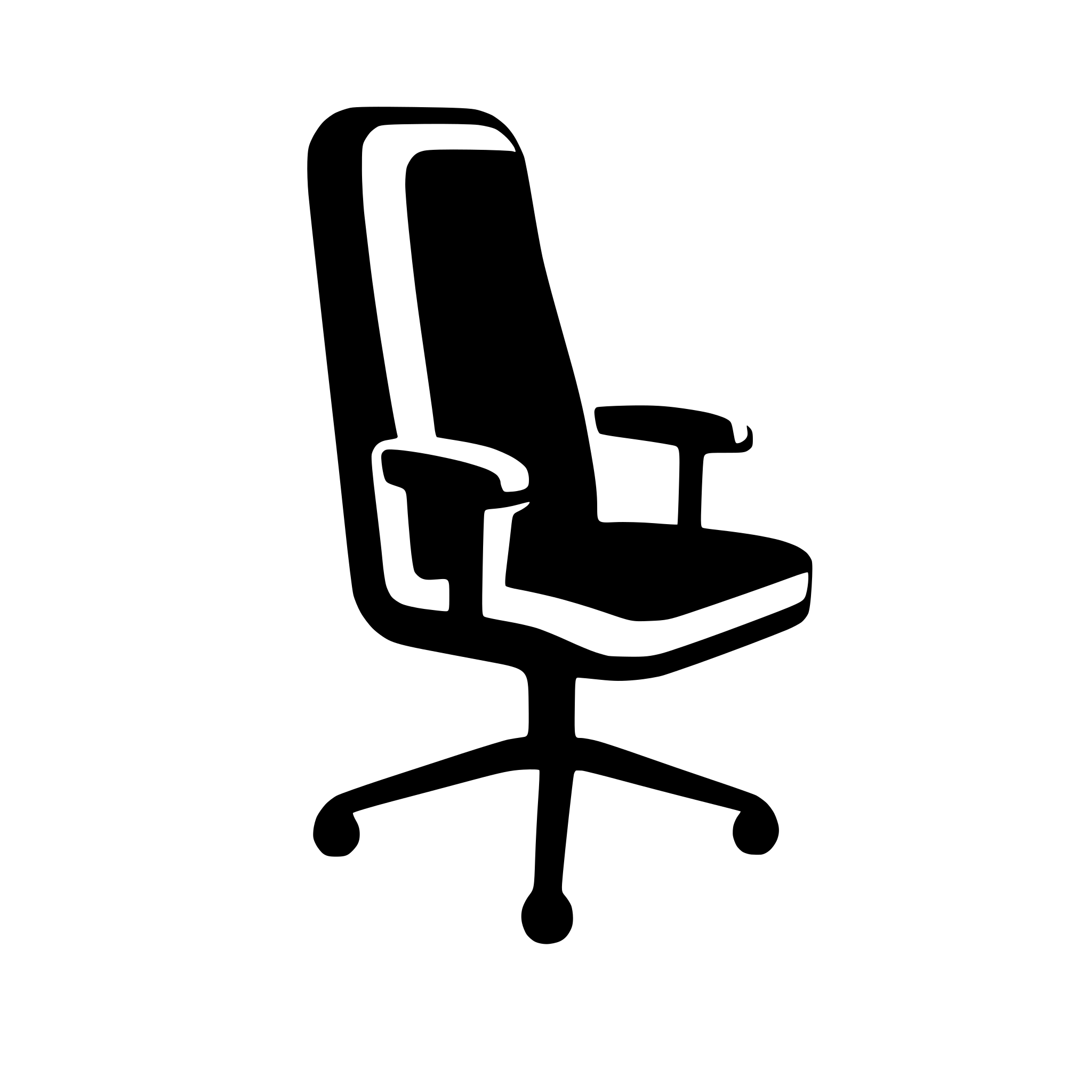 AI-generated SVG of a a computer chair icon. Straight top projection. Minimum lines, schematic