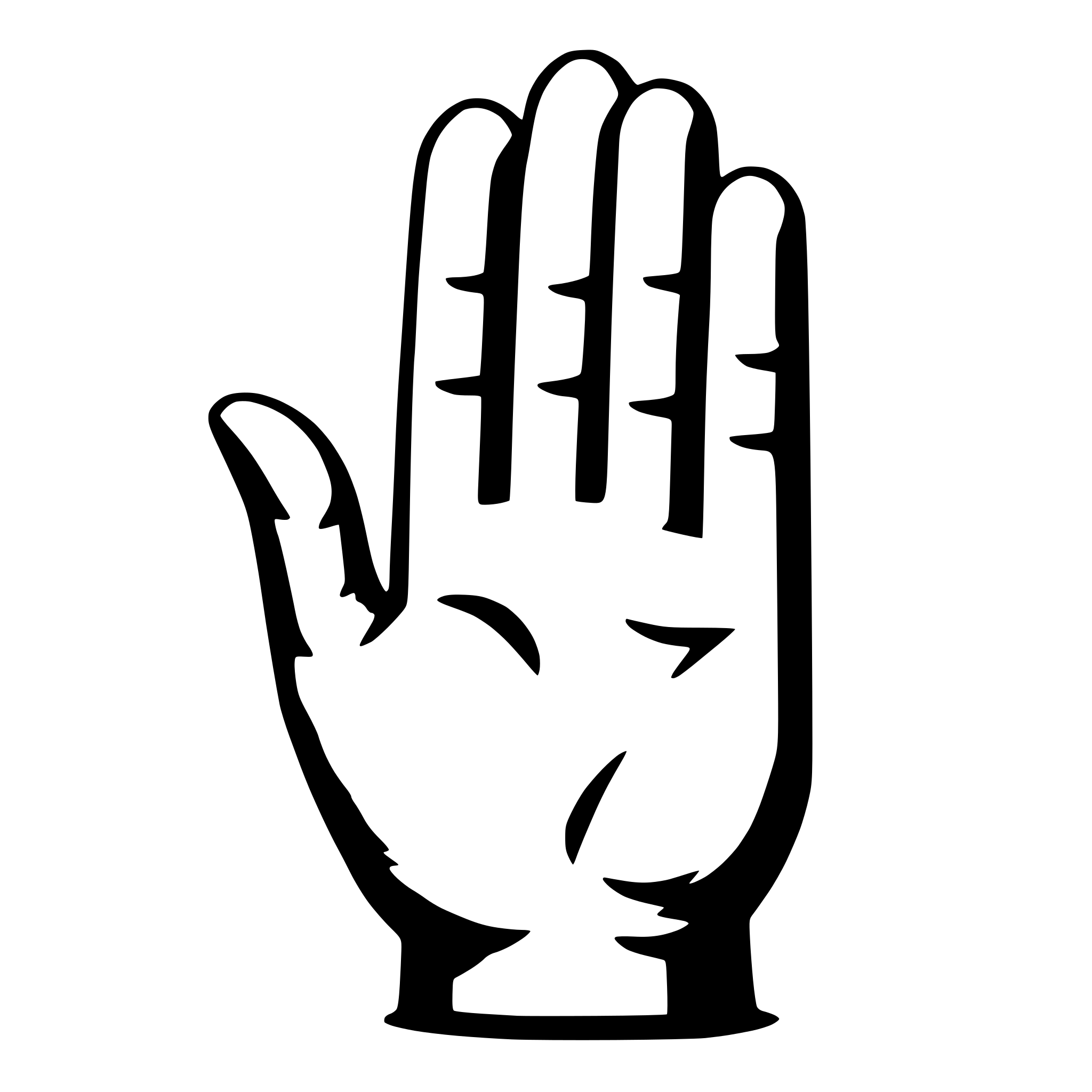 AI-generated SVG of a a hand palm symbol