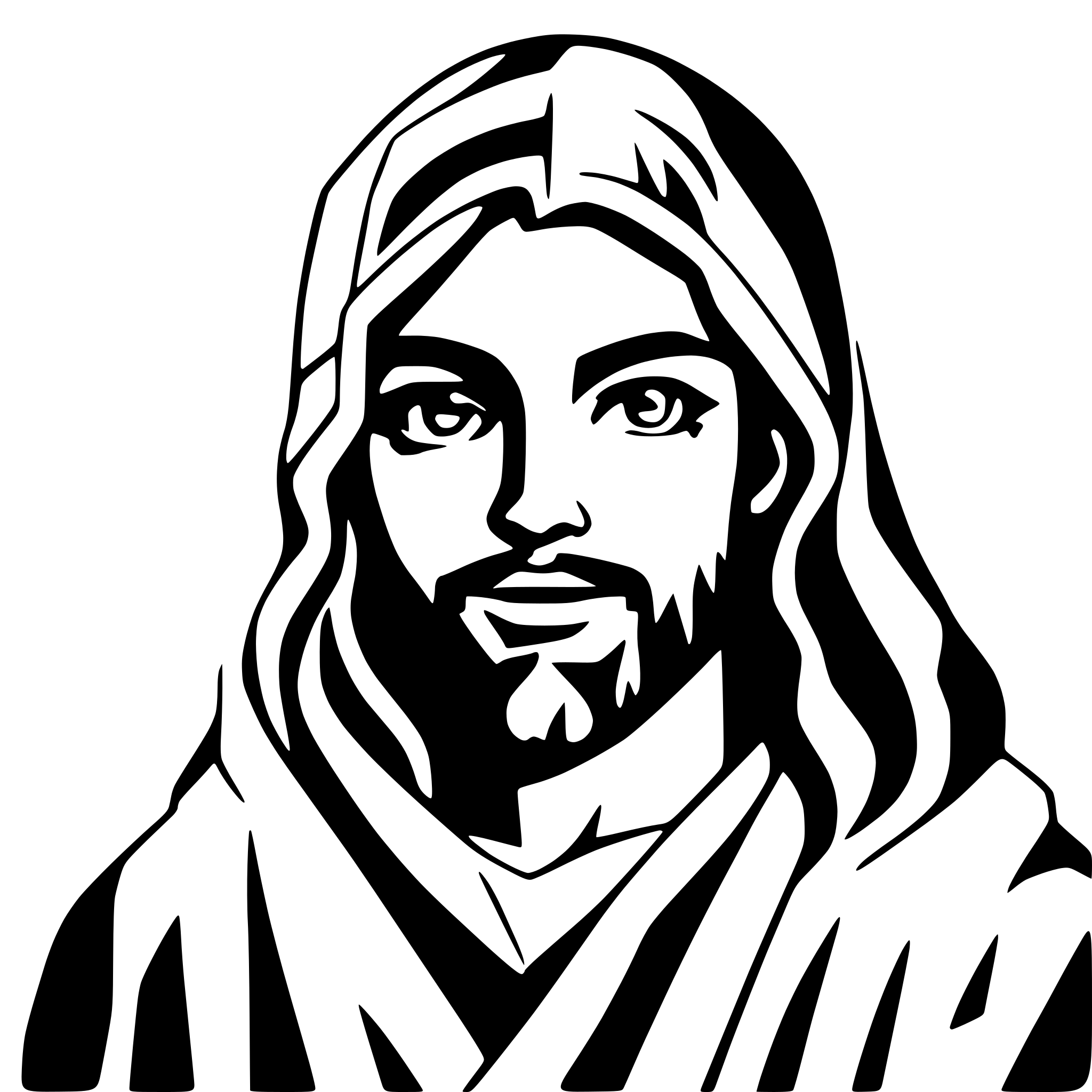 AI-generated SVG of a a rouded bible Jesus face