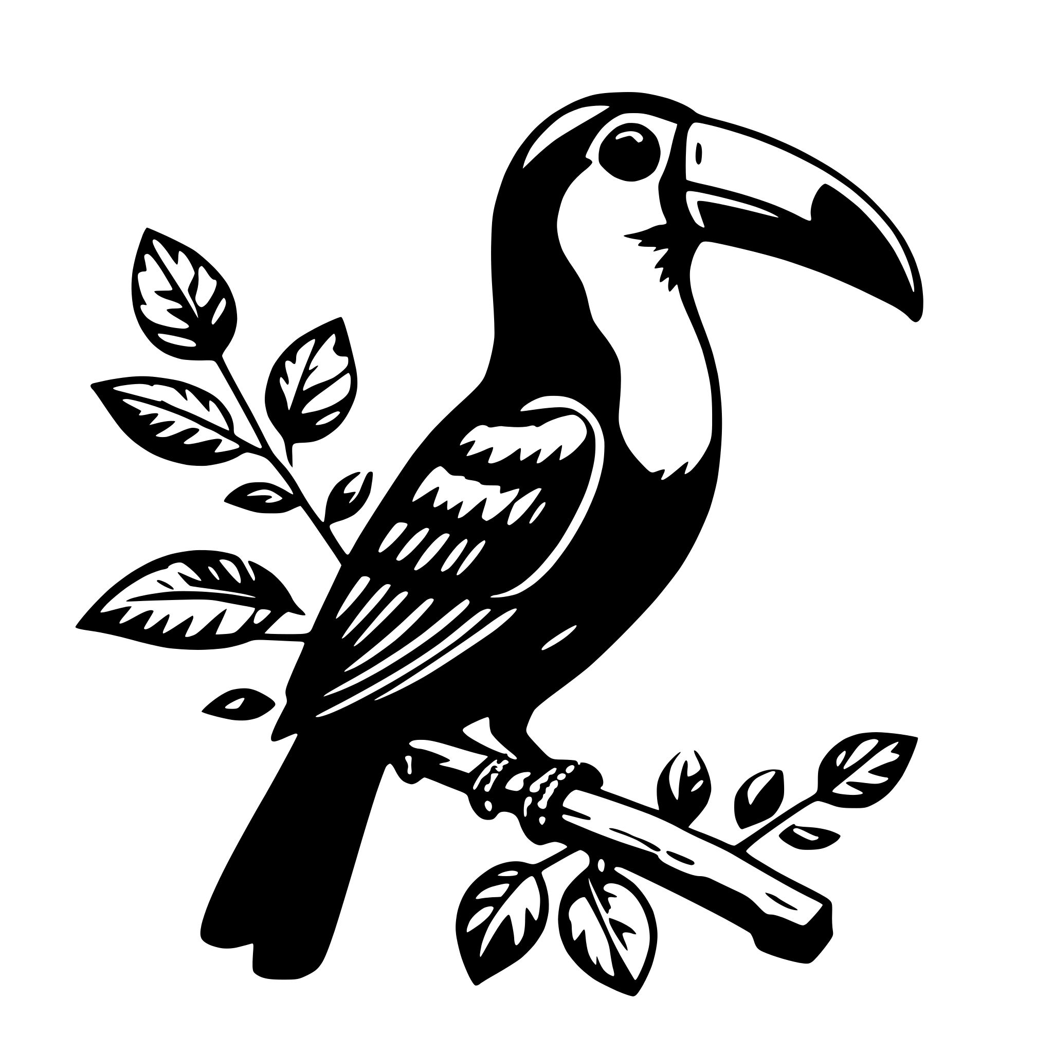 AI-generated SVG of a toucan with branch