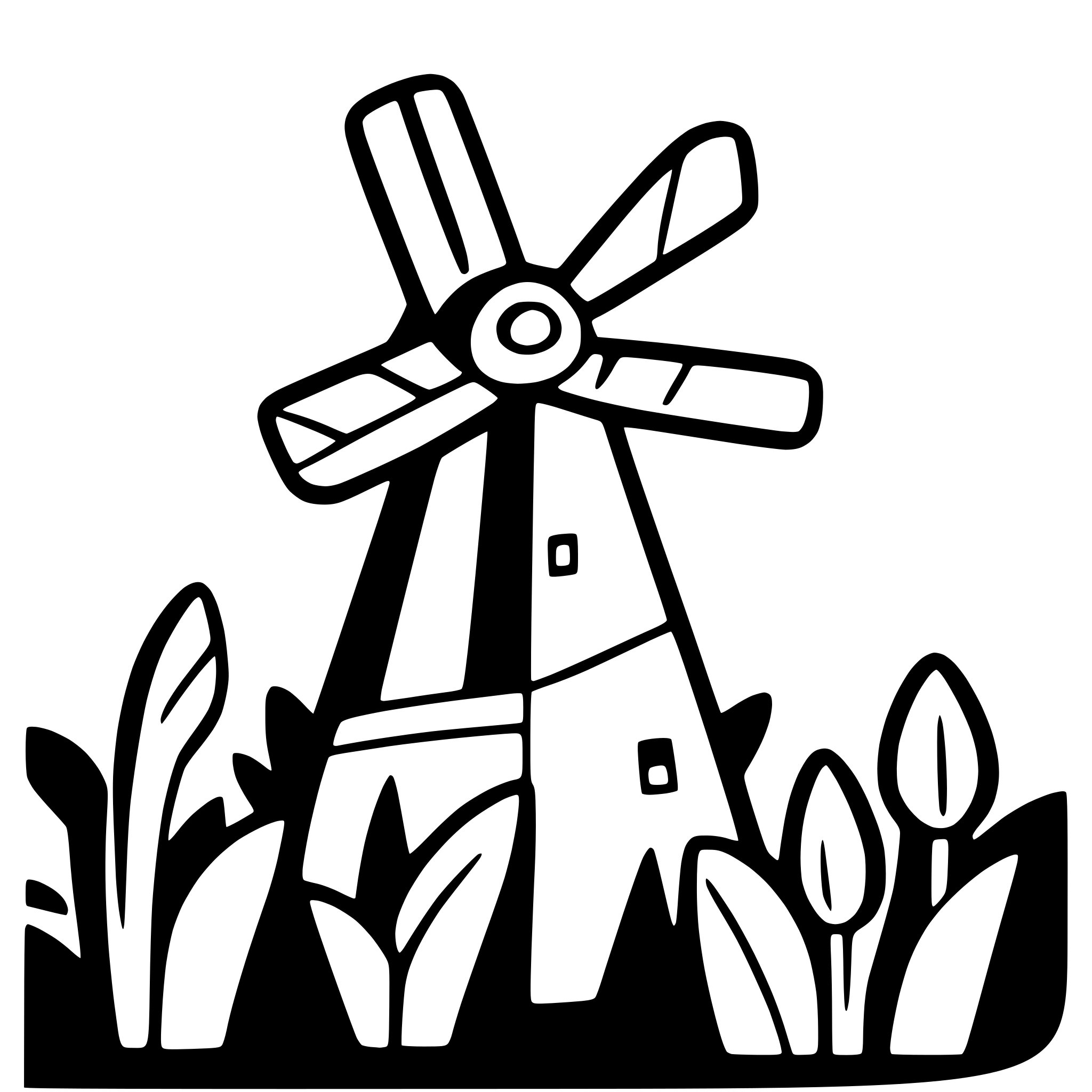 AI-generated SVG of 'windmill by tulip fields'