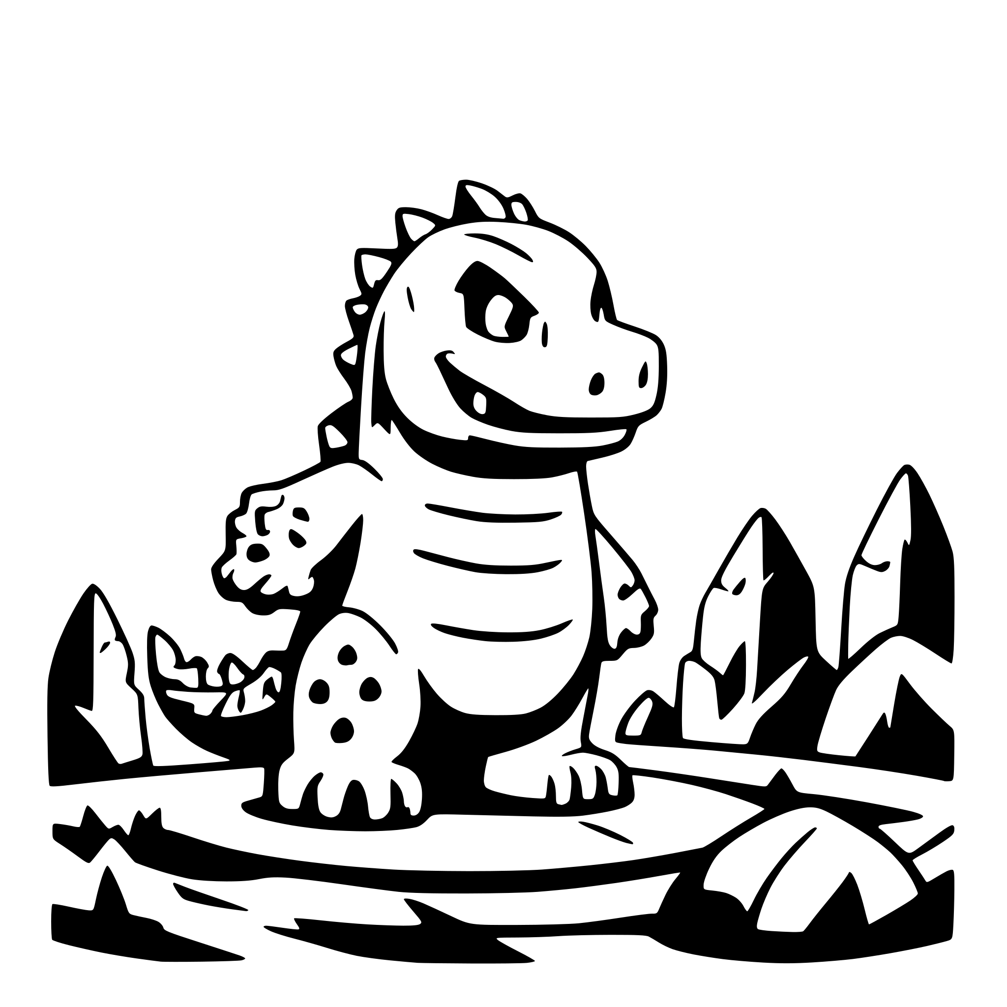 AI-generated SVG of a cute godzilla