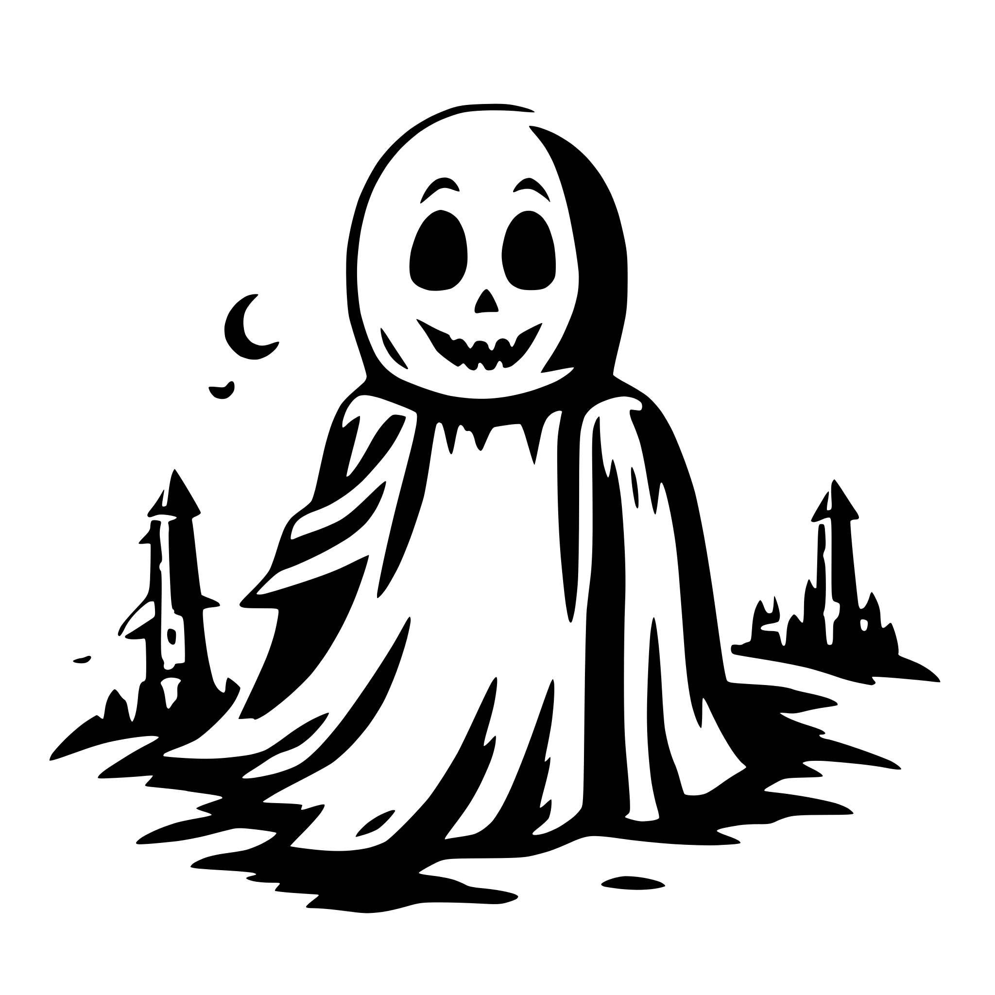 AI-generated SVG of 'Ghost on moon'