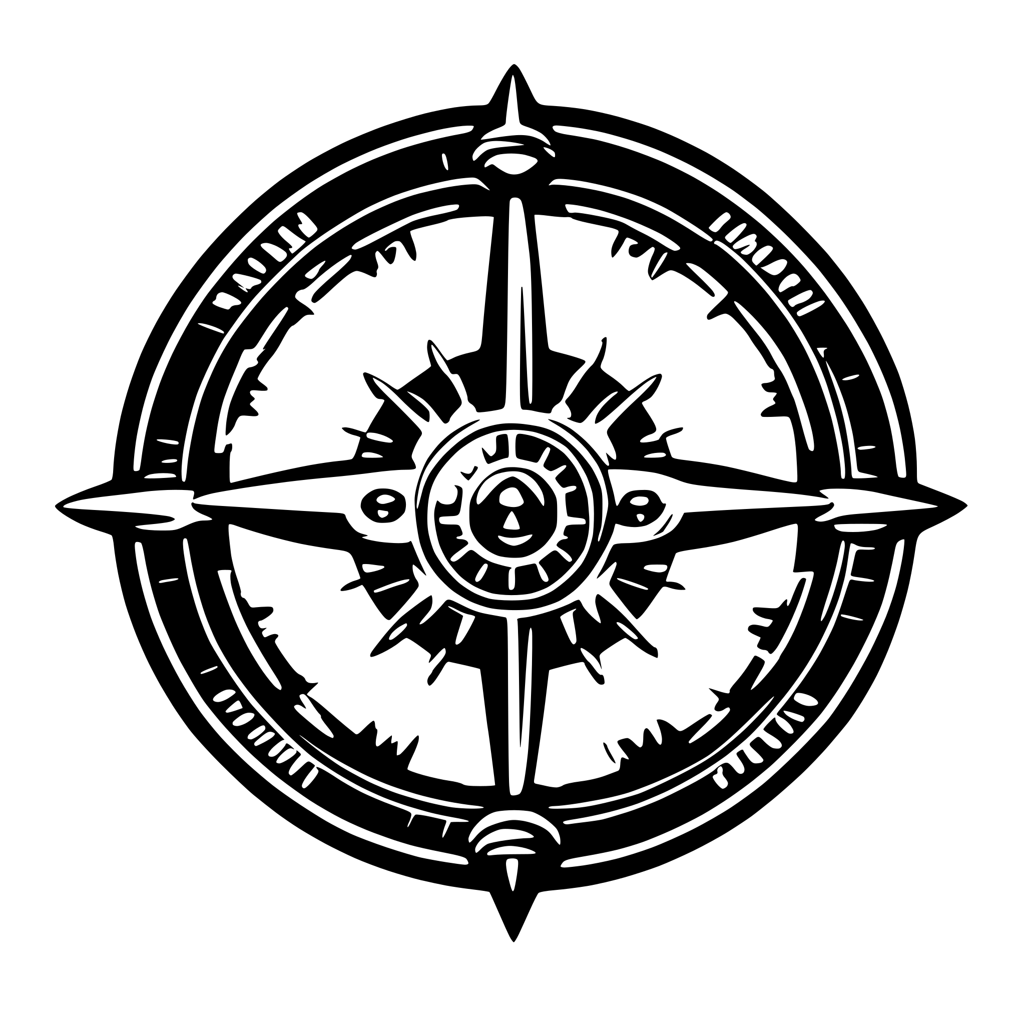 AI-generated SVG of a UFO mandala compass space ship