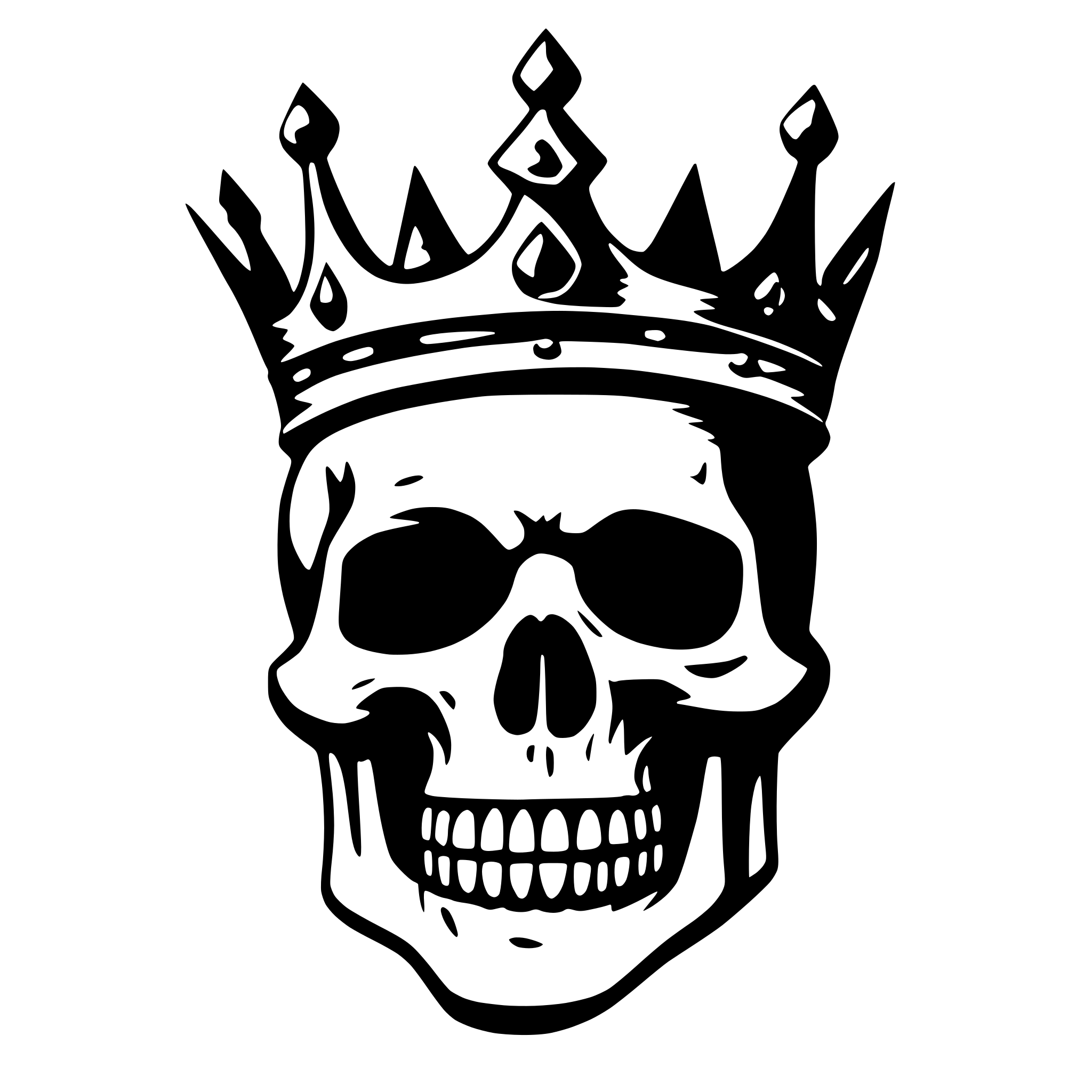 AI-generated SVG of 'Skull head with King crown'