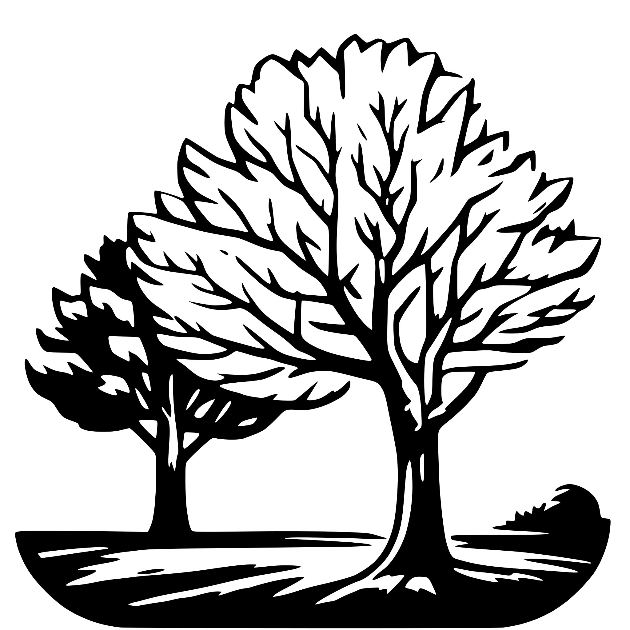 AI-generated SVG of a single fall tree without leaves