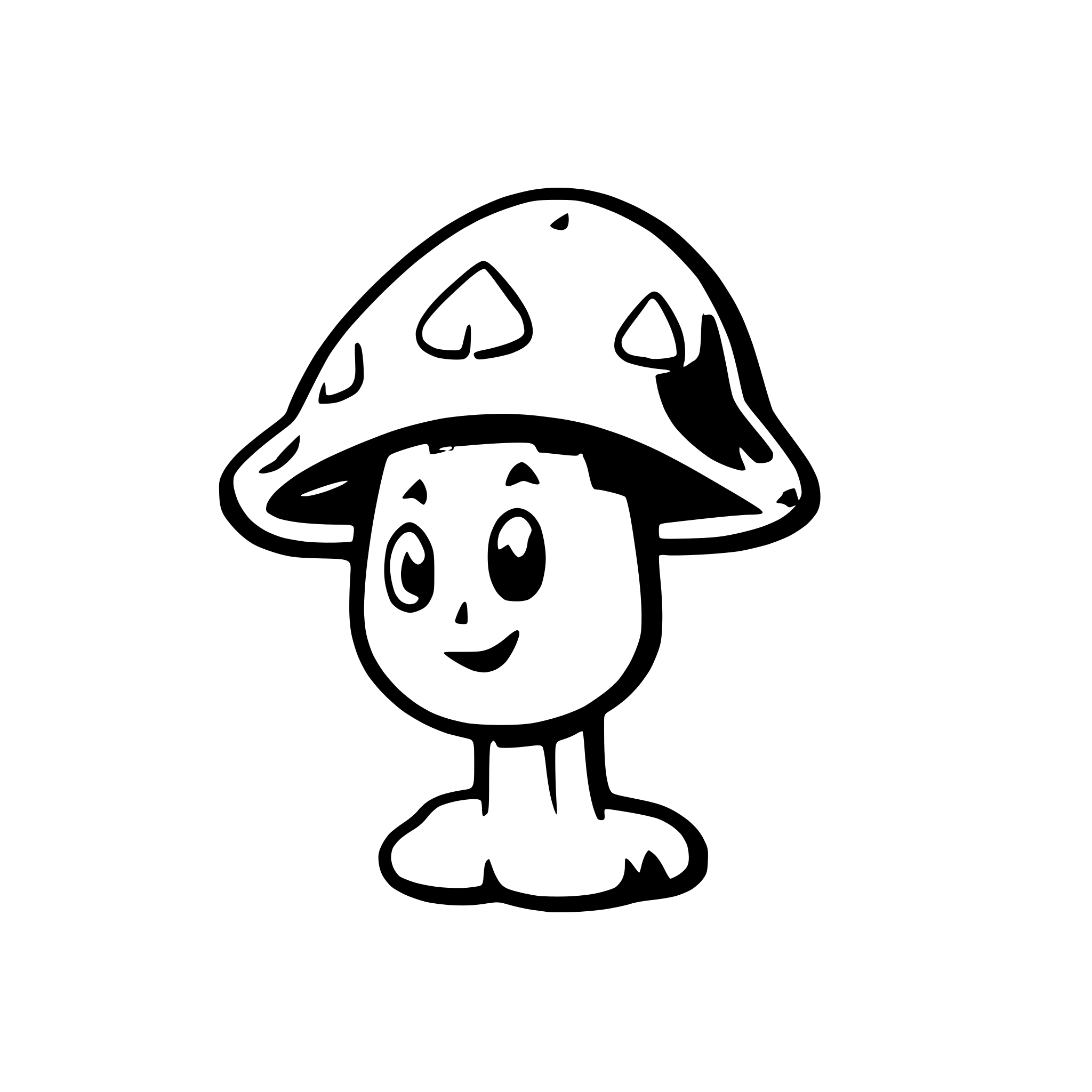 AI-generated SVG of 'mushroom, ghost, cartoon'