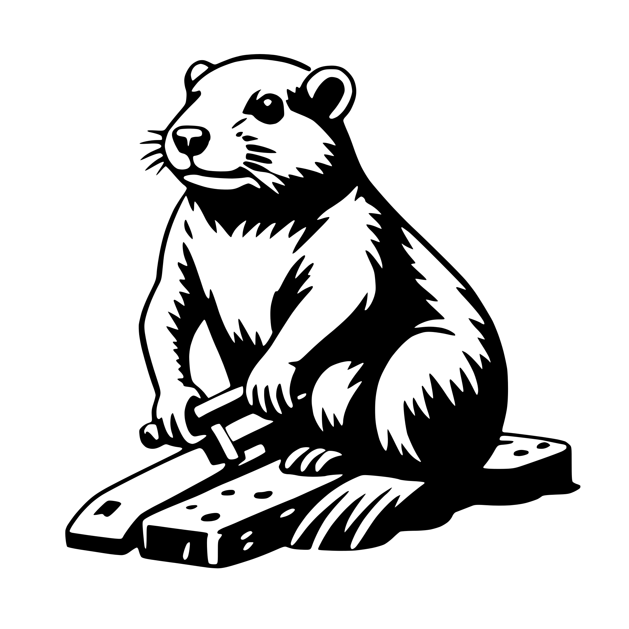 AI-generated SVG of a beaver with chainsaw