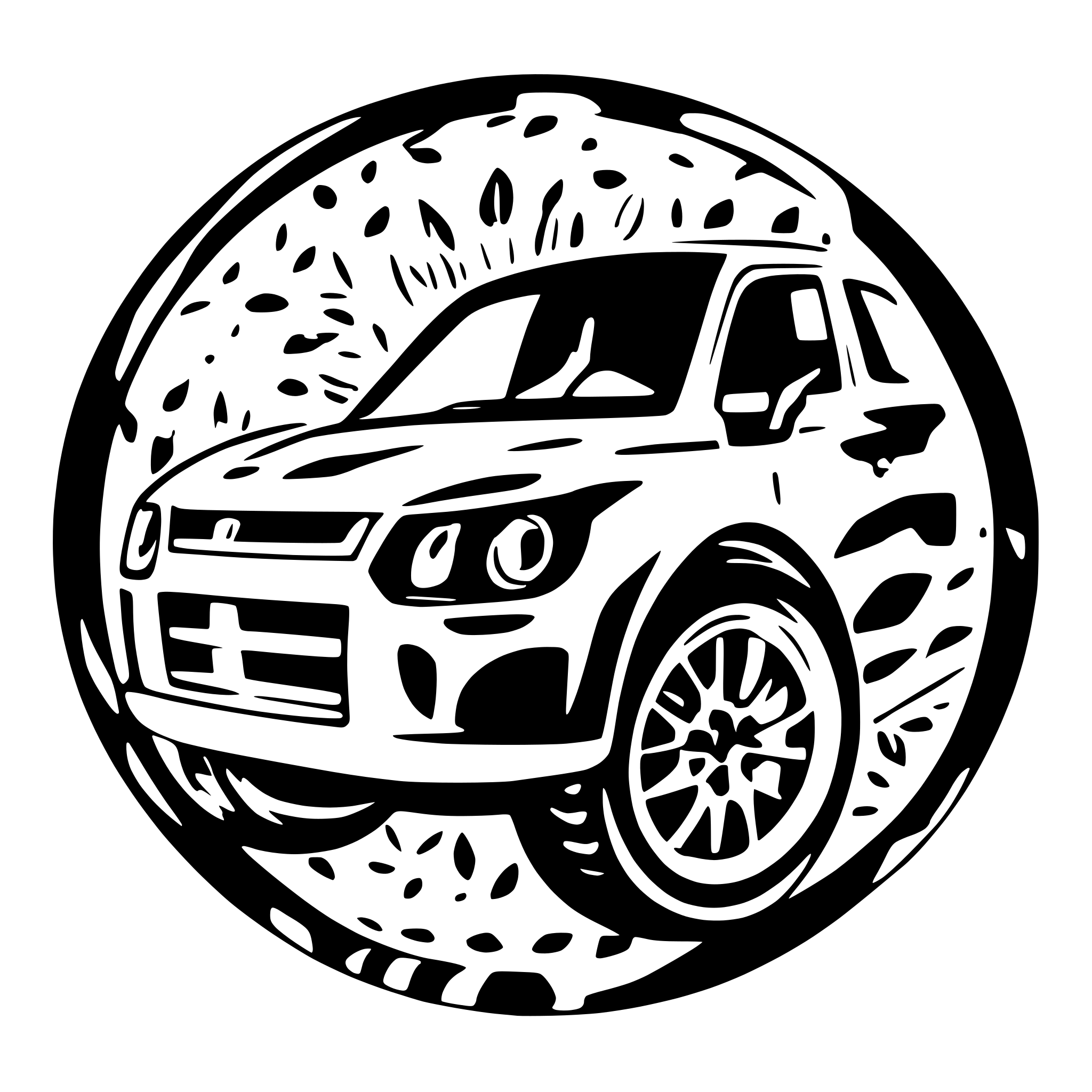 AI-generated SVG of a car wheel