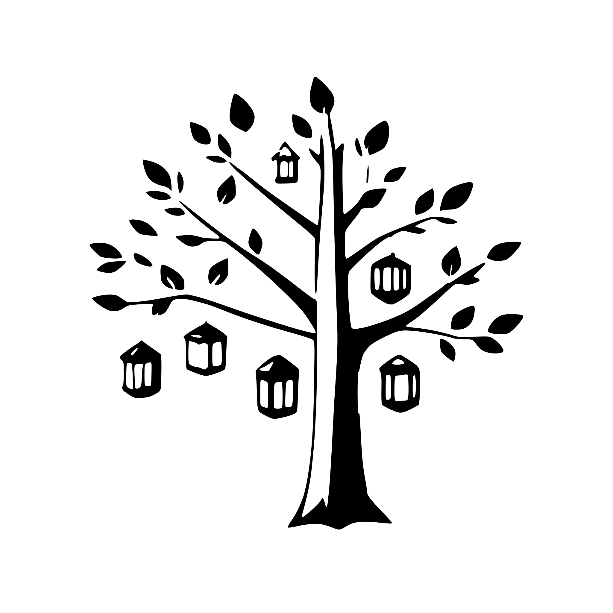 AI-generated SVG of 'tree with hanging lanterns'