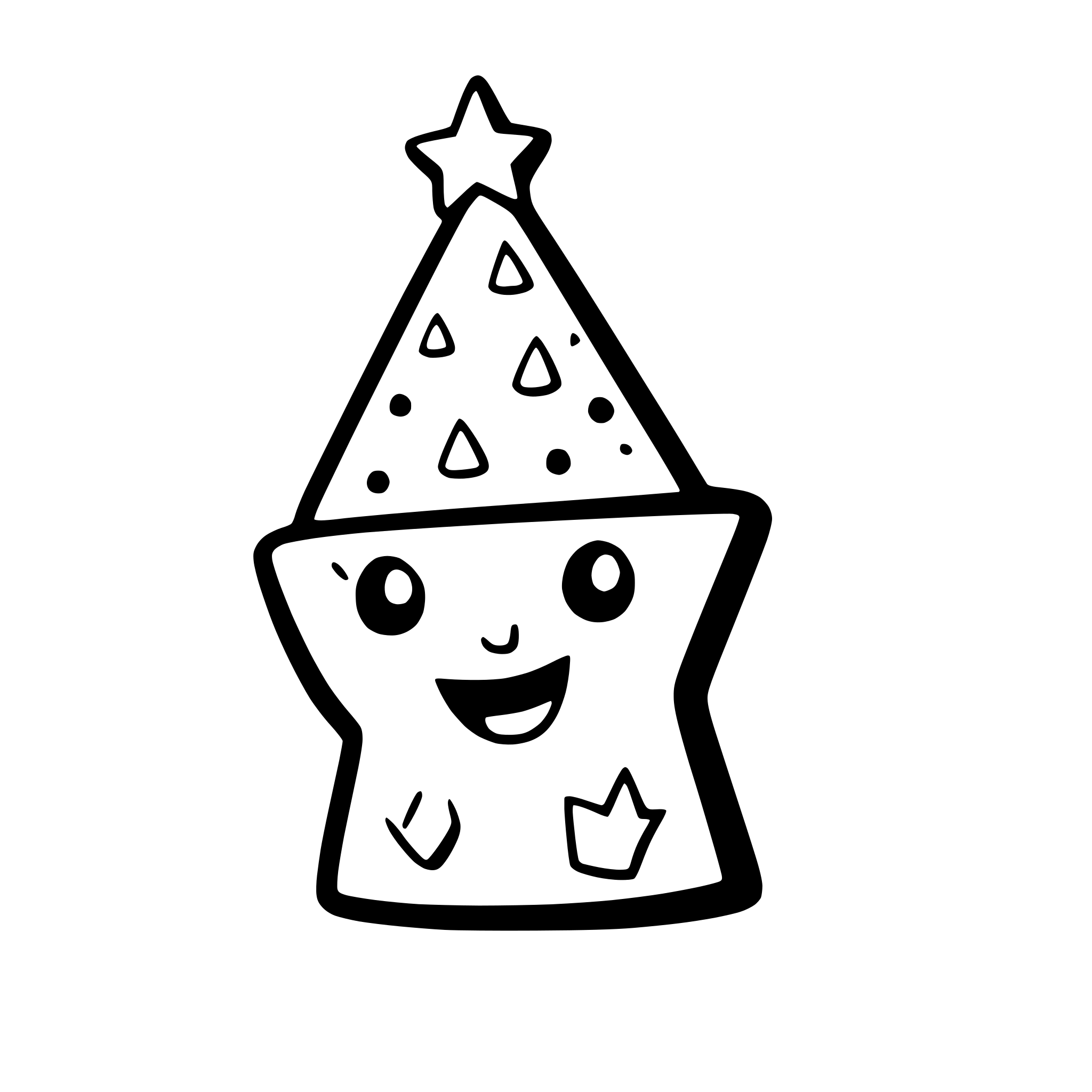 AI-generated SVG of a a smiling star with a party hat