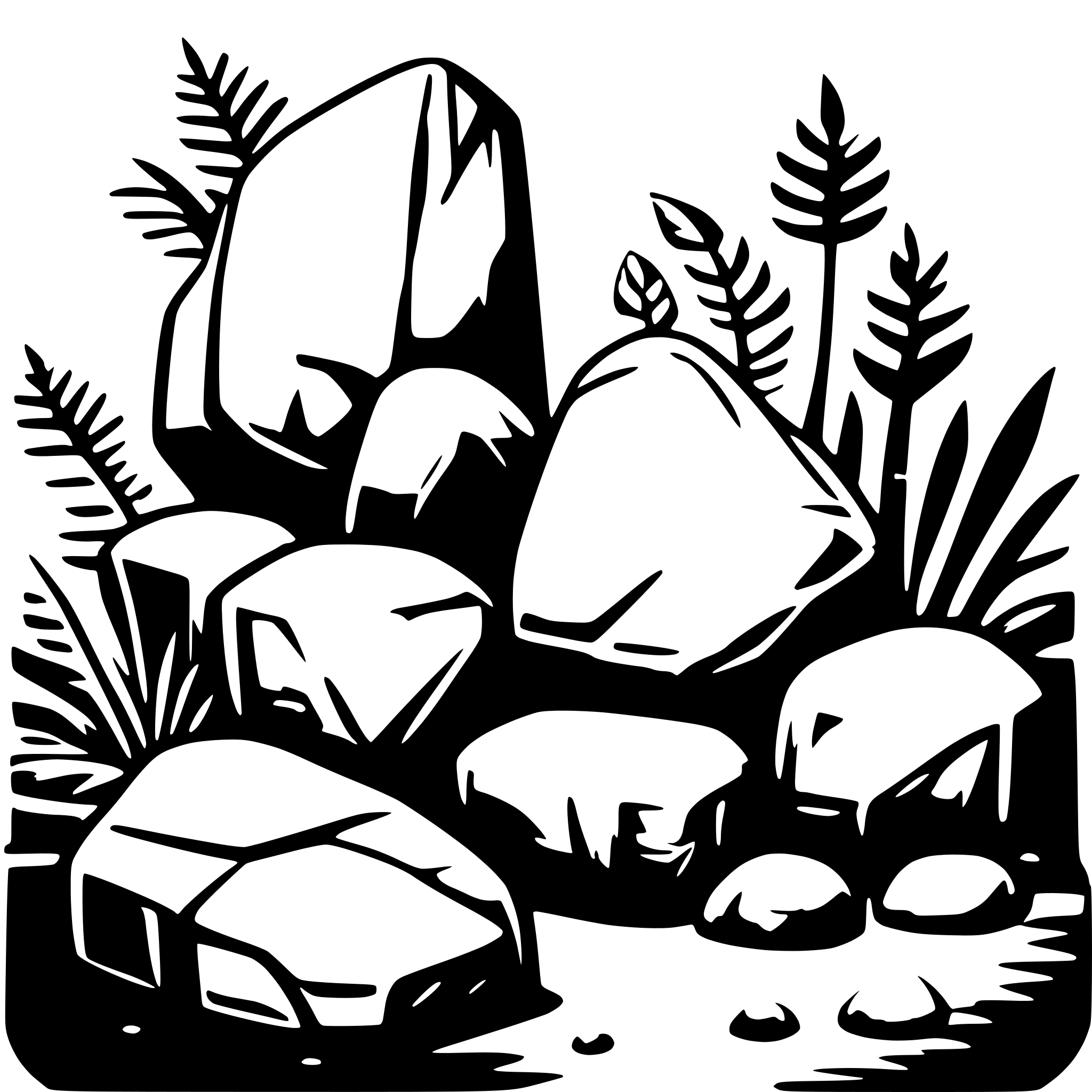 AI-generated SVG of a jungle stones