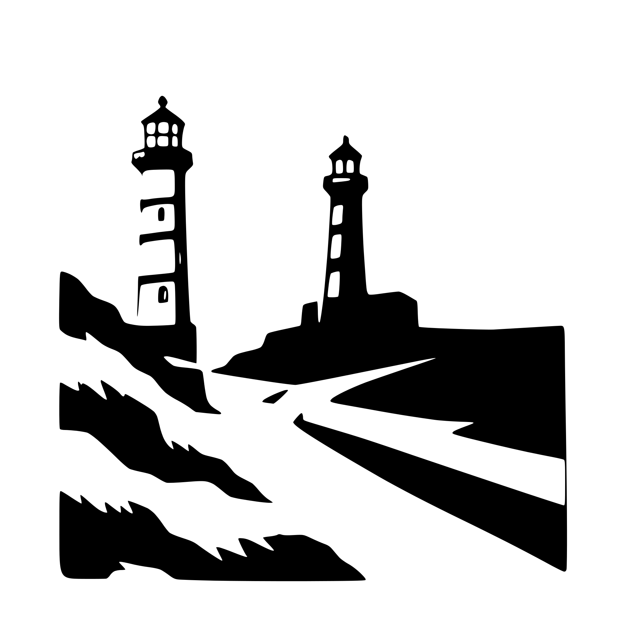 AI-generated SVG of 'lighthouses standing by cliffs'