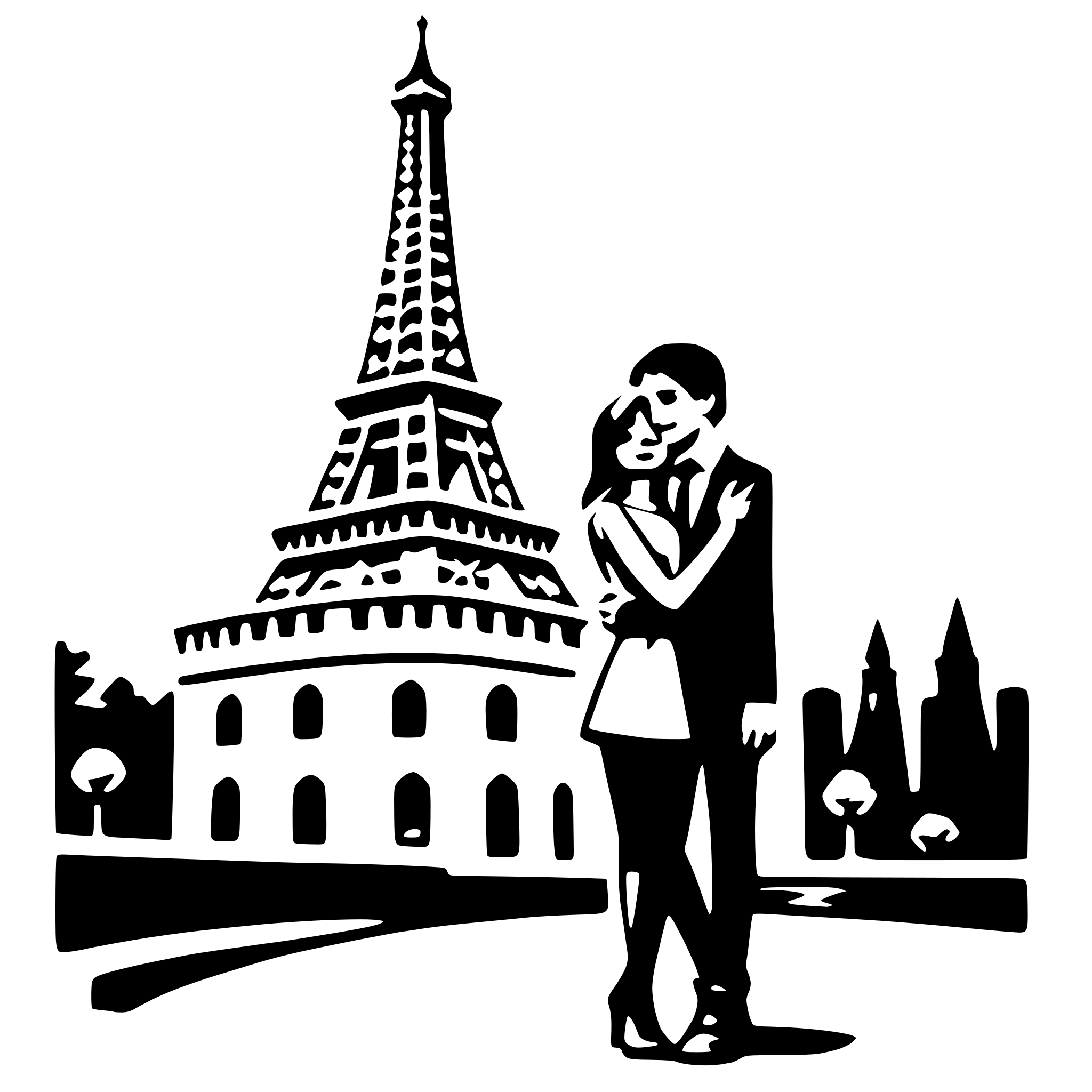 AI-generated SVG of 'eiffel tower romance'