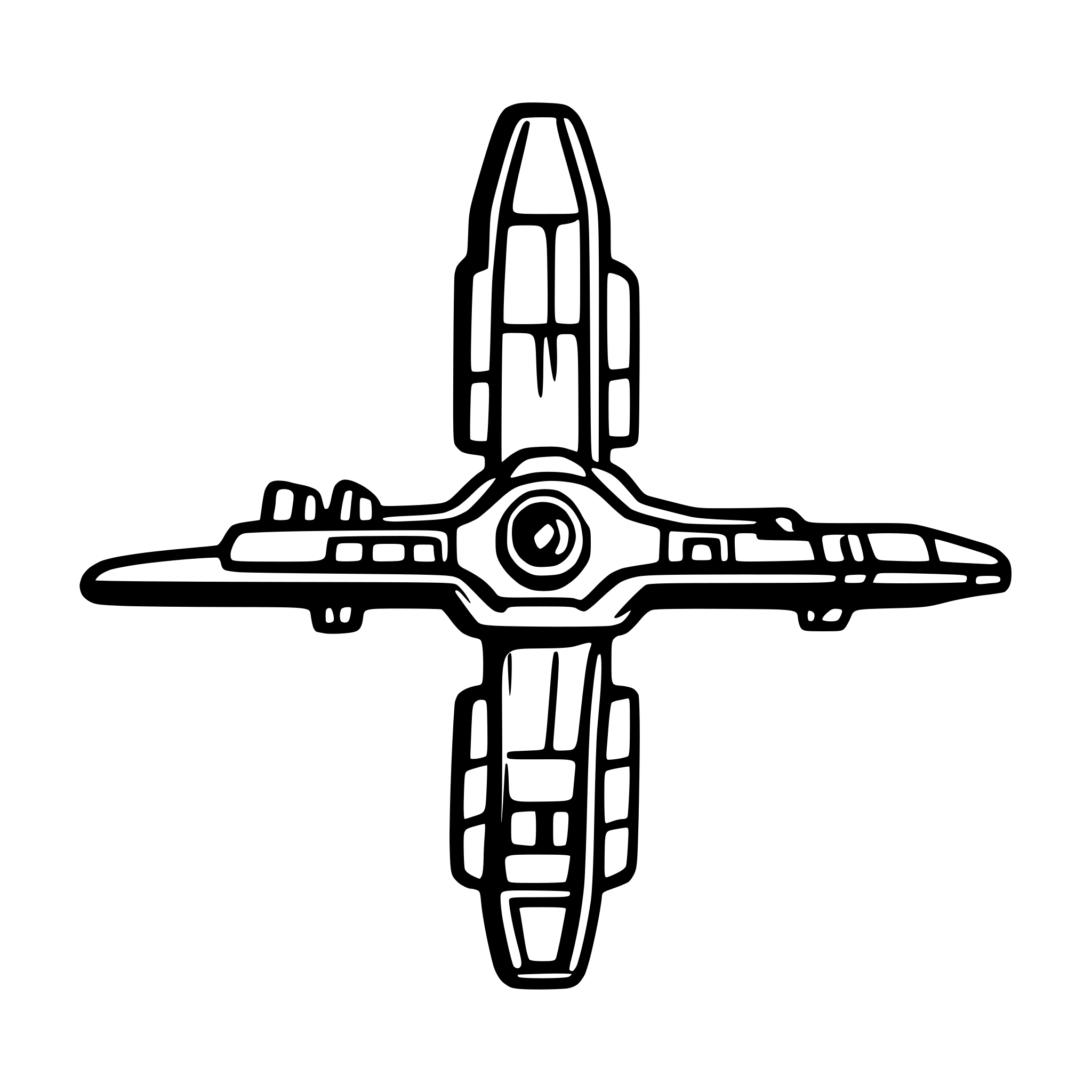 AI-generated SVG of a Top down battlecruiser class spaceship fon awesome