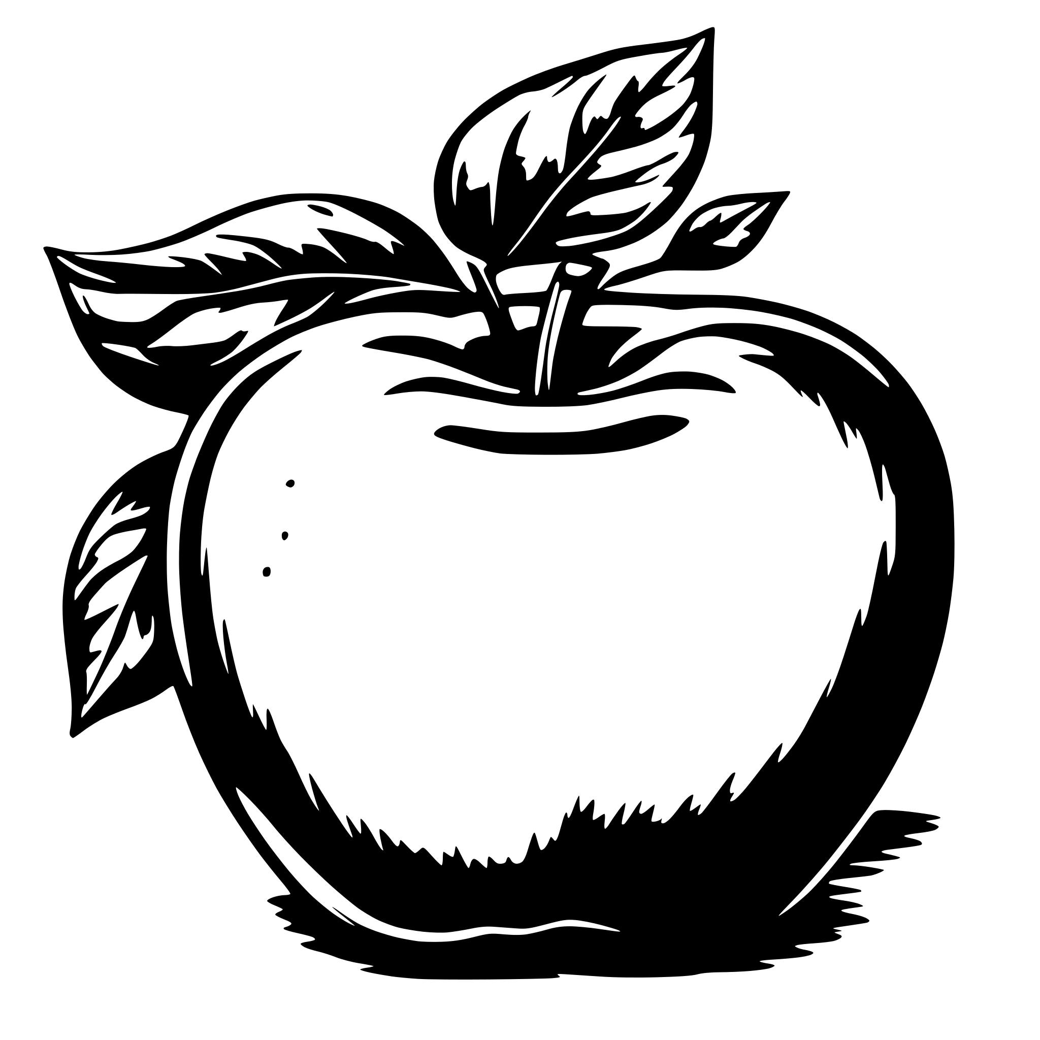 AI-generated SVG of 'Draw an apple with some leaves at the stroke. the color fo the apple should be bronze. Let it appear elegant and classic'