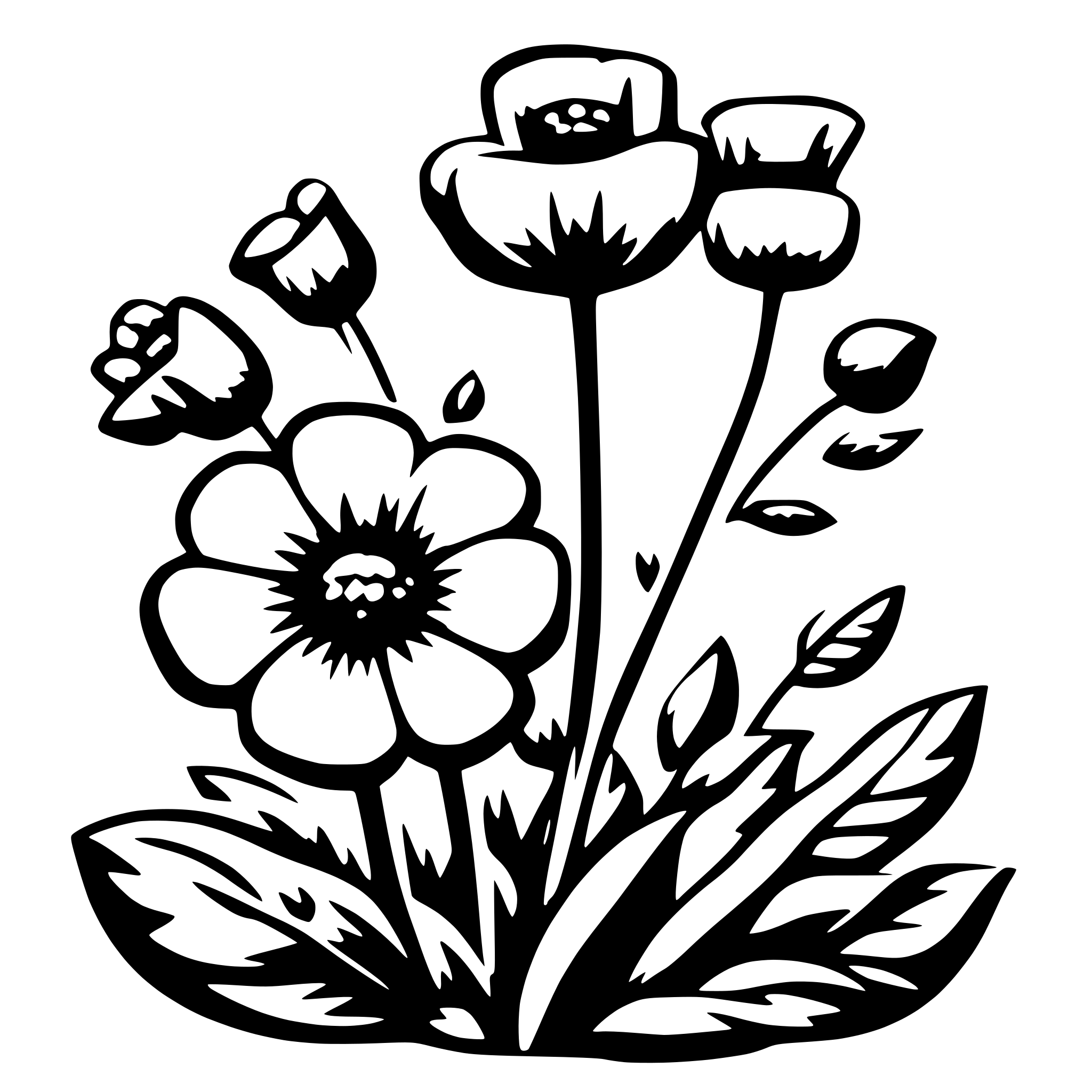 AI-generated SVG of 'several flowers'