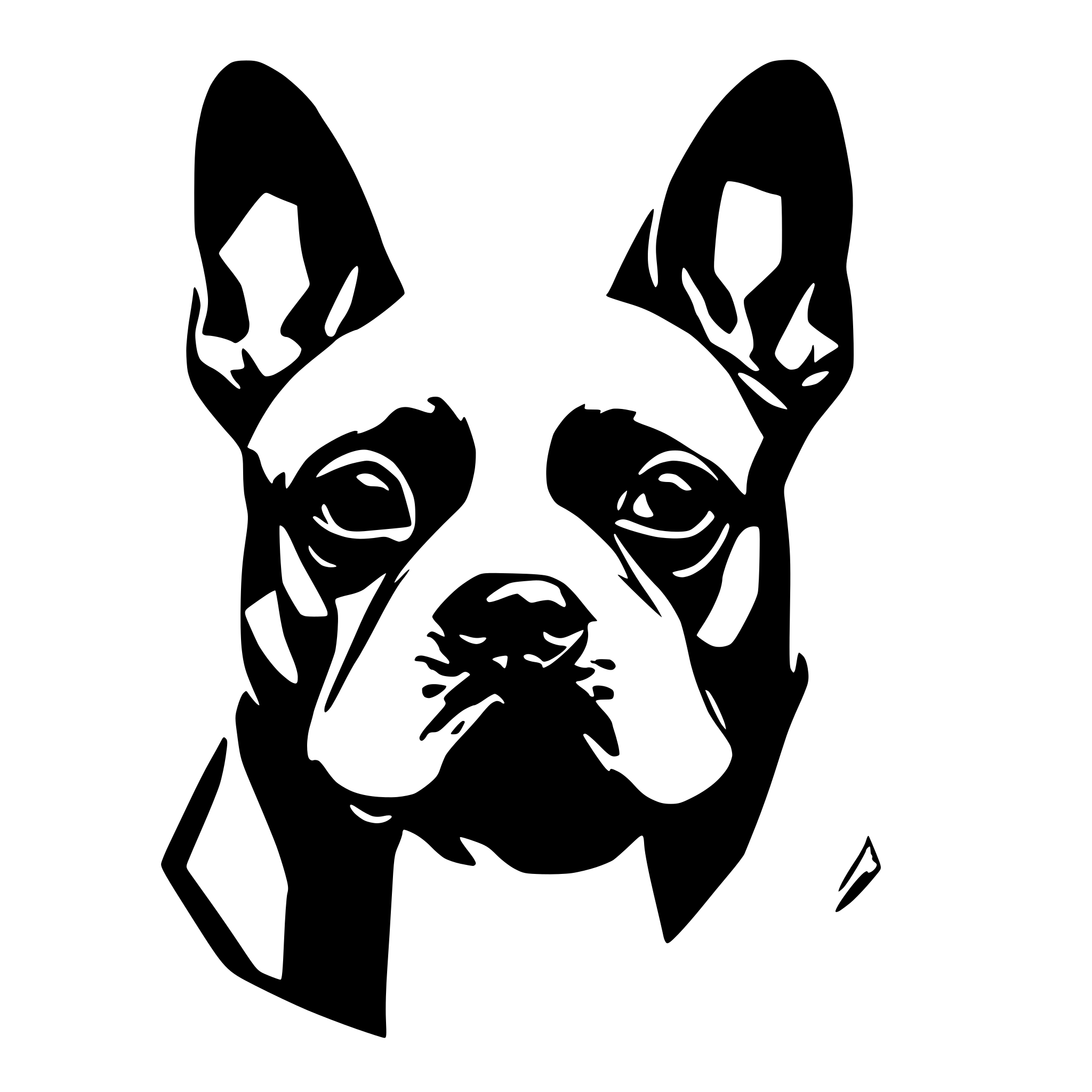 AI-generated SVG of a French Bulldog low polygon