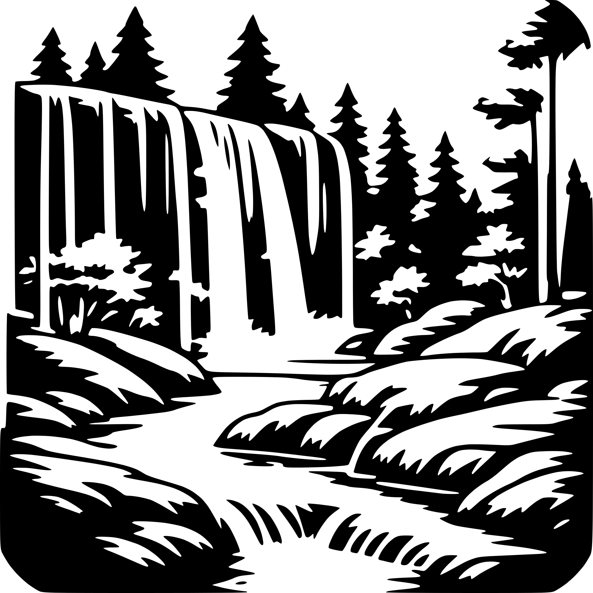 AI-generated SVG of 'waterfall in forest'