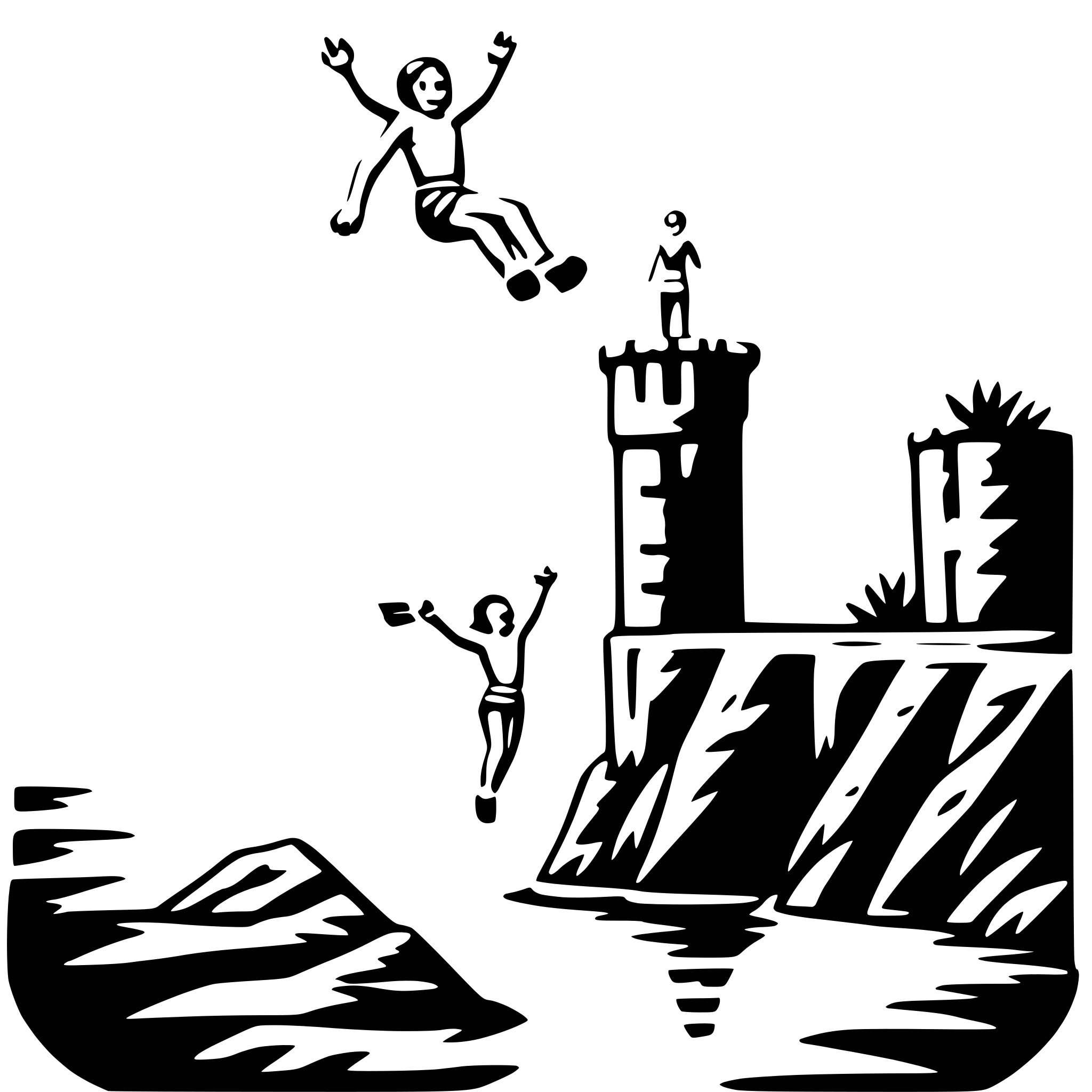 AI-generated SVG of a cliff diving into sea