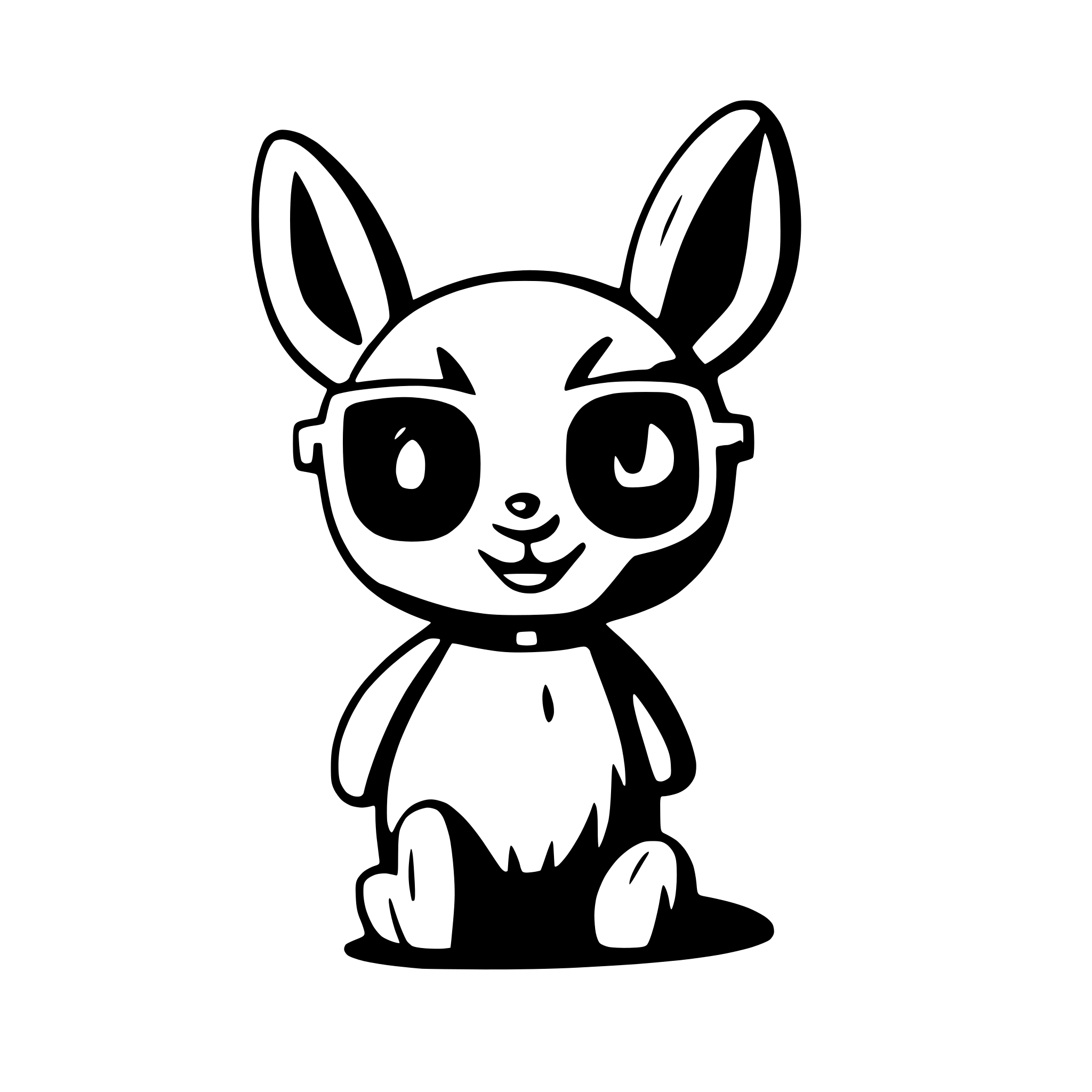 AI-generated SVG of 'waiting bunny with sunglasses'