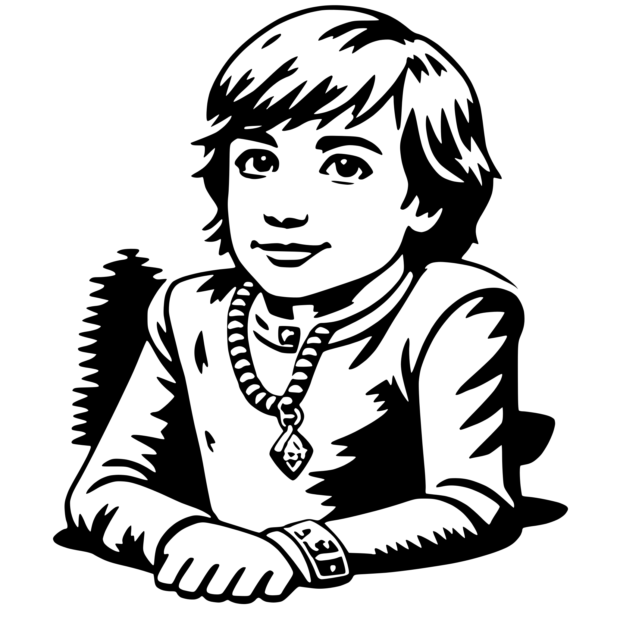 AI-generated SVG of 'newt with necklace'