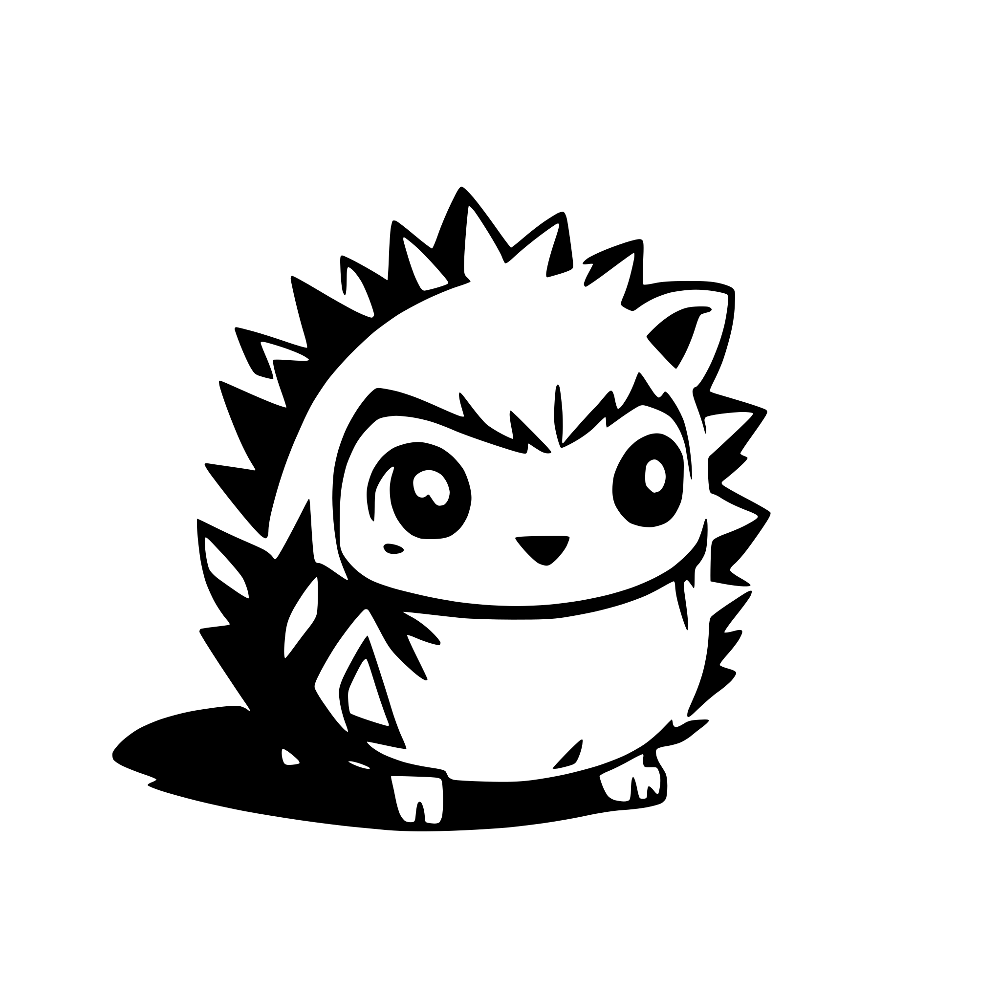 AI-generated SVG of a hedgehog cute animal colored