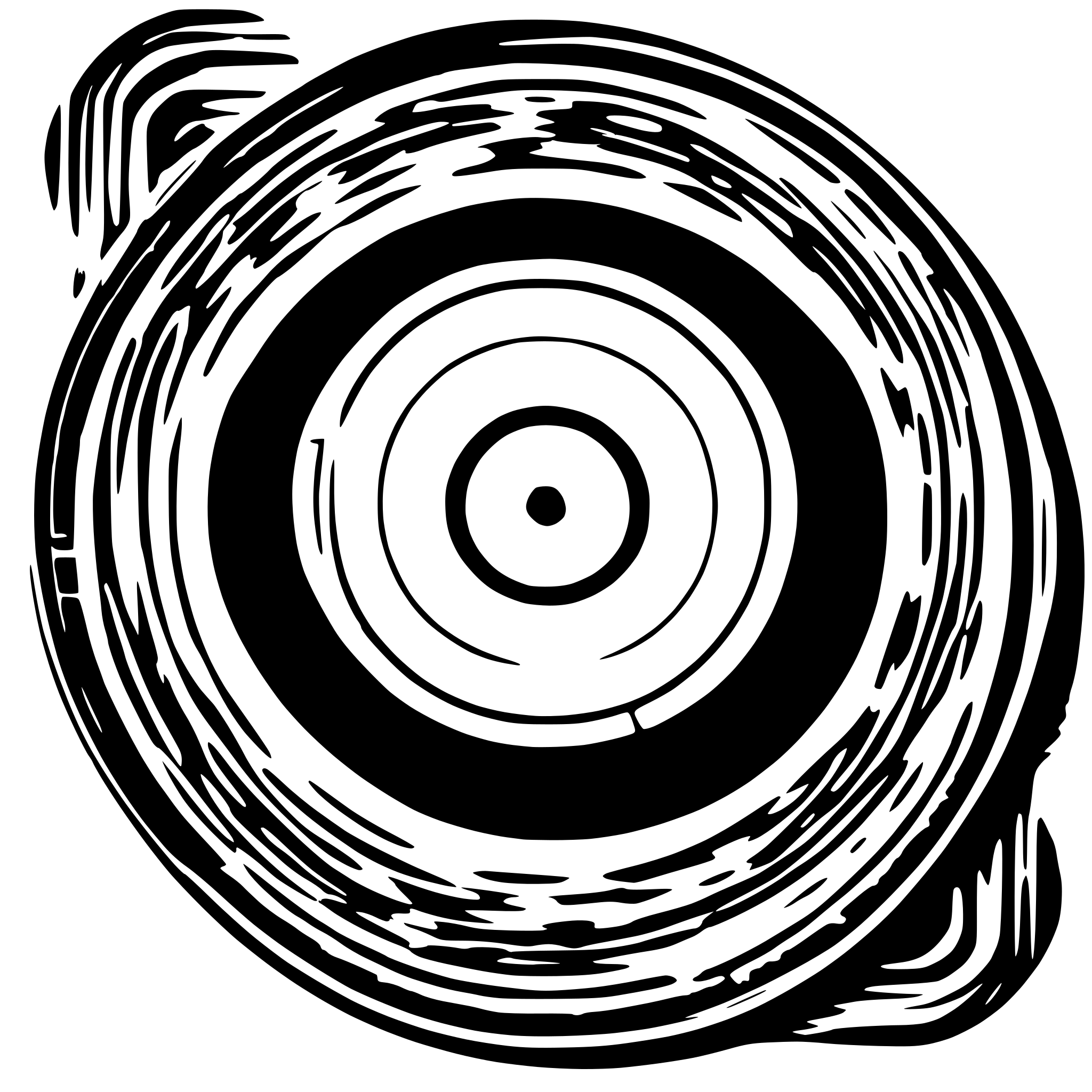 AI-generated SVG of 'Top down view on one old-school vinyl record. Don't forget to include the grooves for maximum authenticity!'