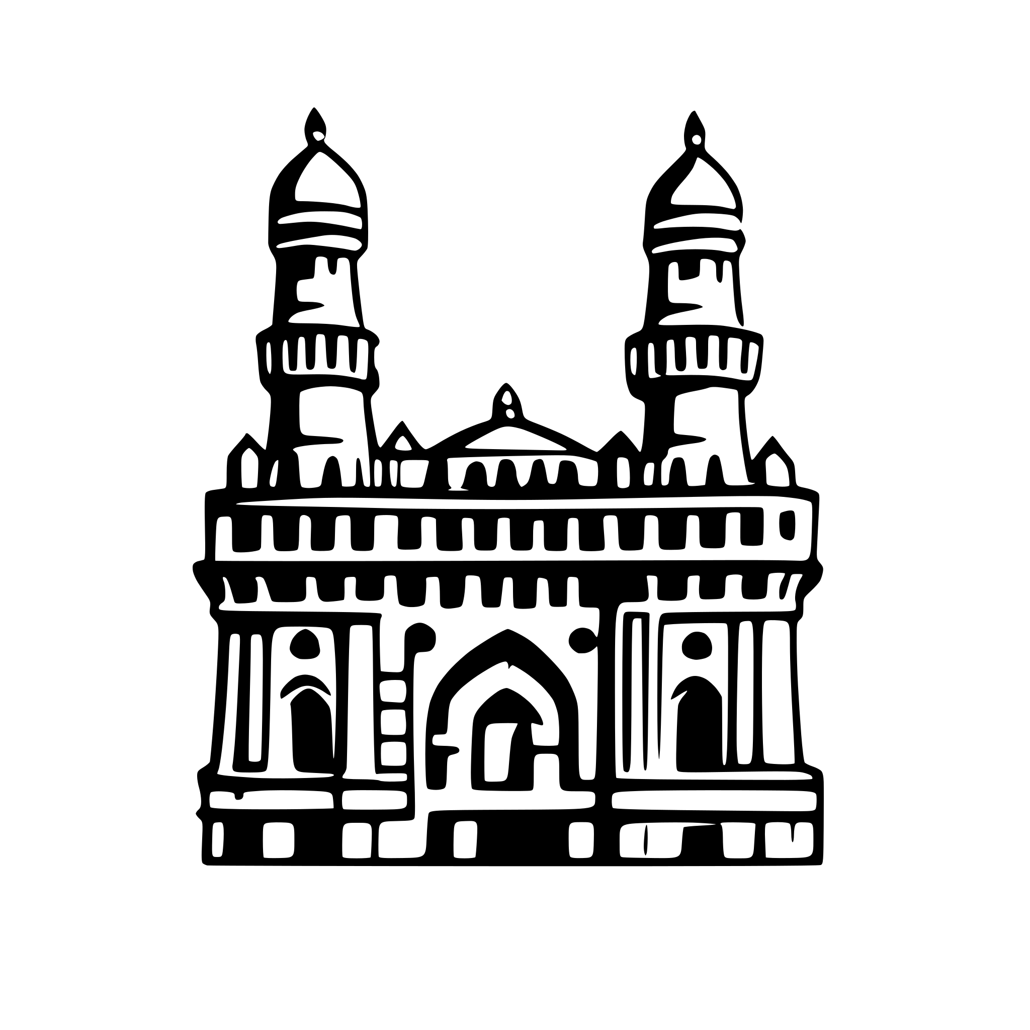 AI-generated SVG of a charminar hyderabad india, straight front view only, for website icon