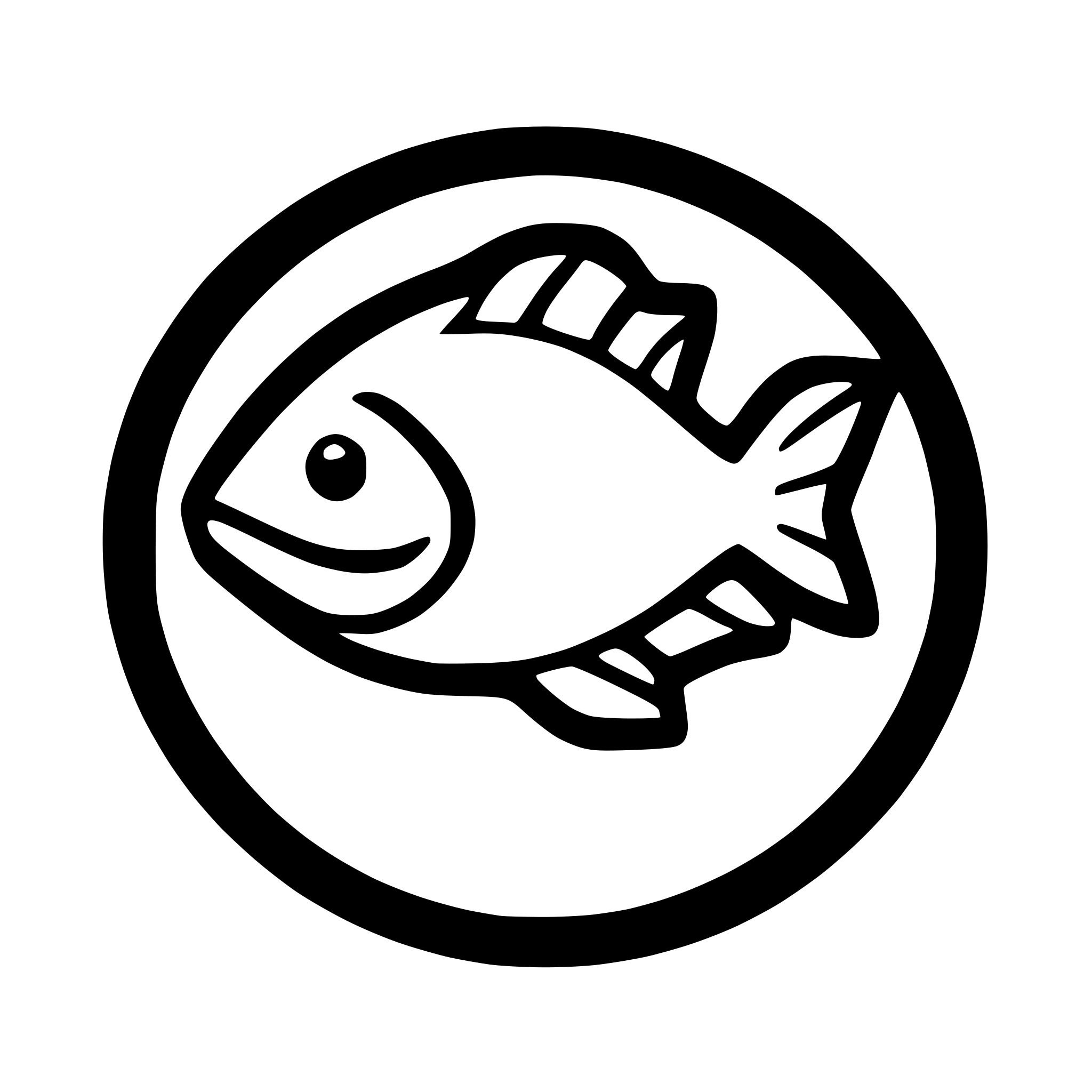 AI-generated SVG of a logo style depiction of a red snapper fish, with a happy appearance and a smile