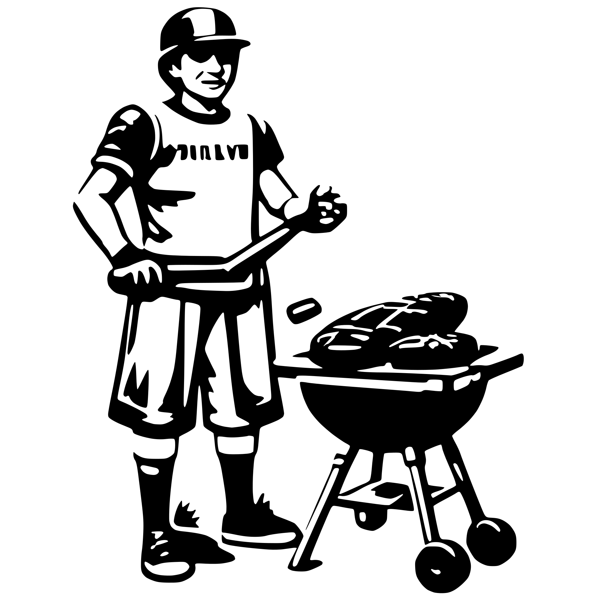 AI-generated SVG of a Grilling baseball