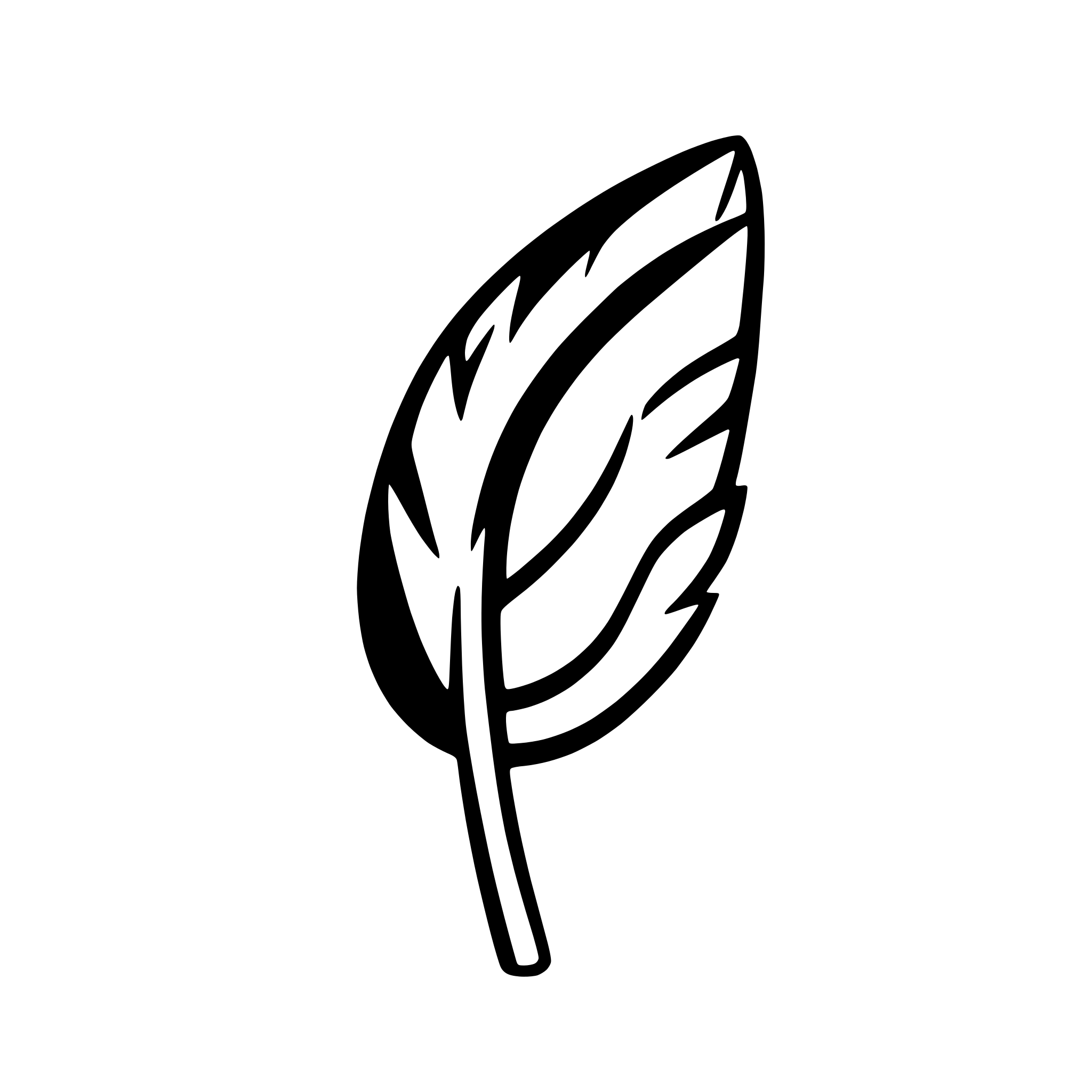 AI-generated SVG of a abstract feather with curve