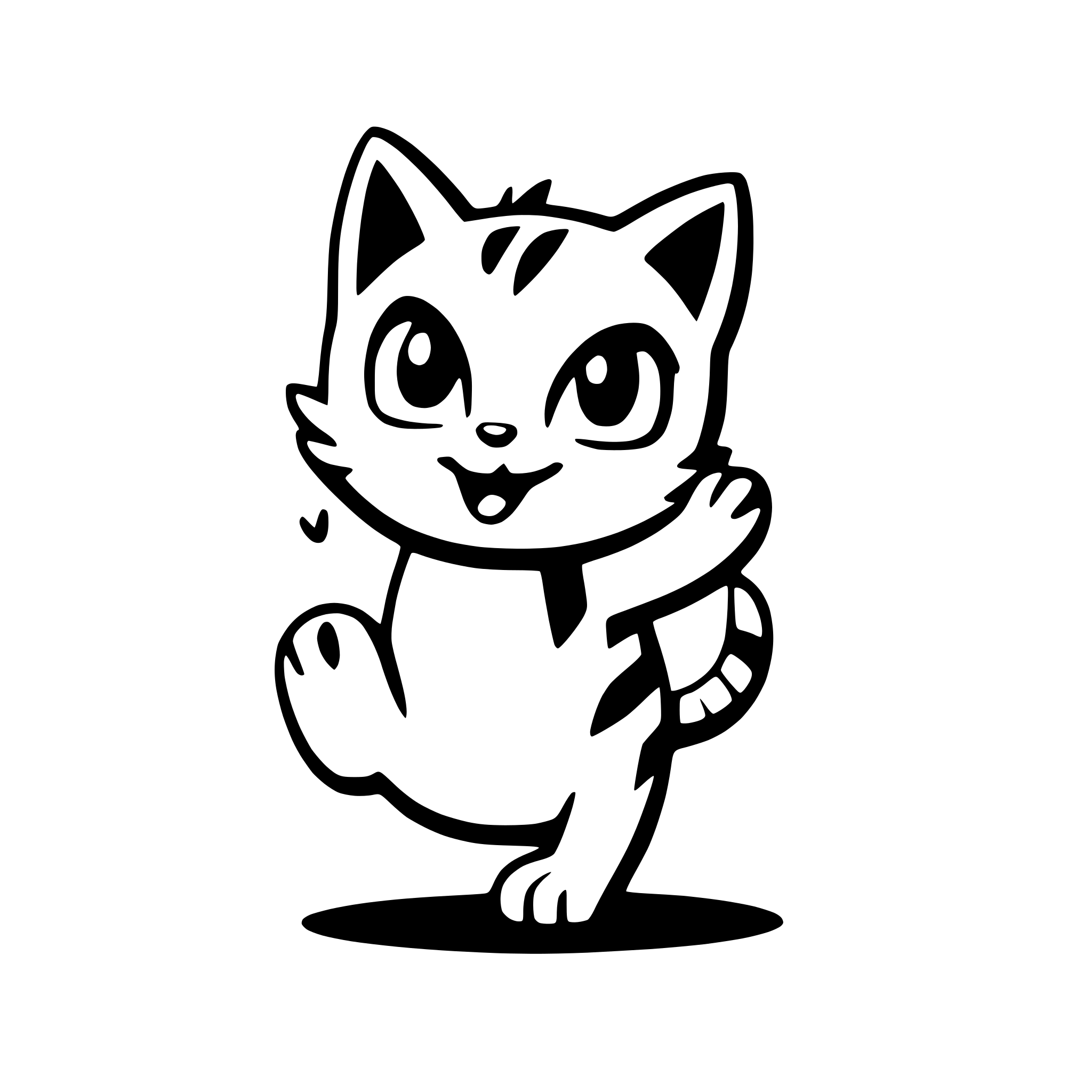 AI-generated SVG of a a playful kitten chasing a butterfly
