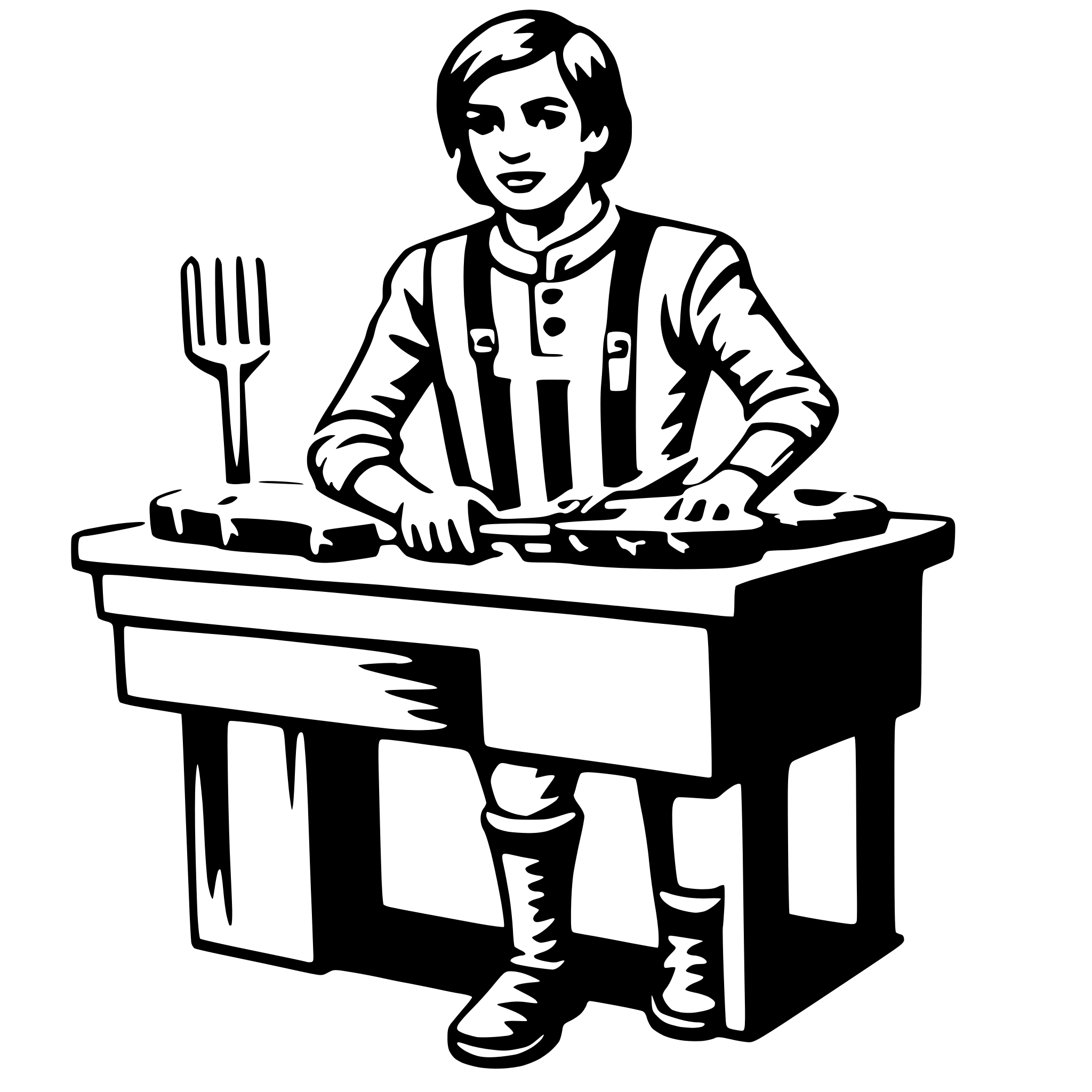 AI-generated SVG of a butcher