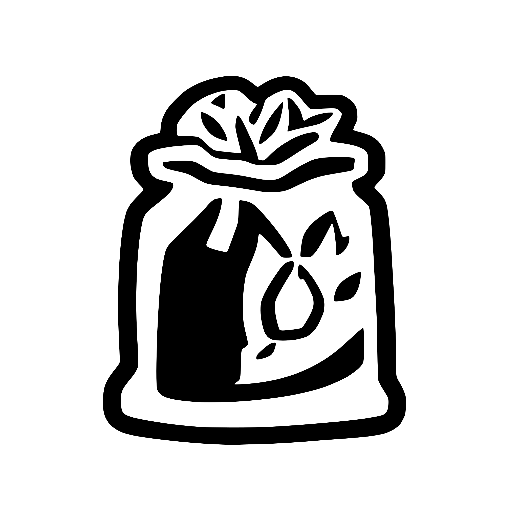 AI-generated SVG of a one trash bag outline thick lines icon
