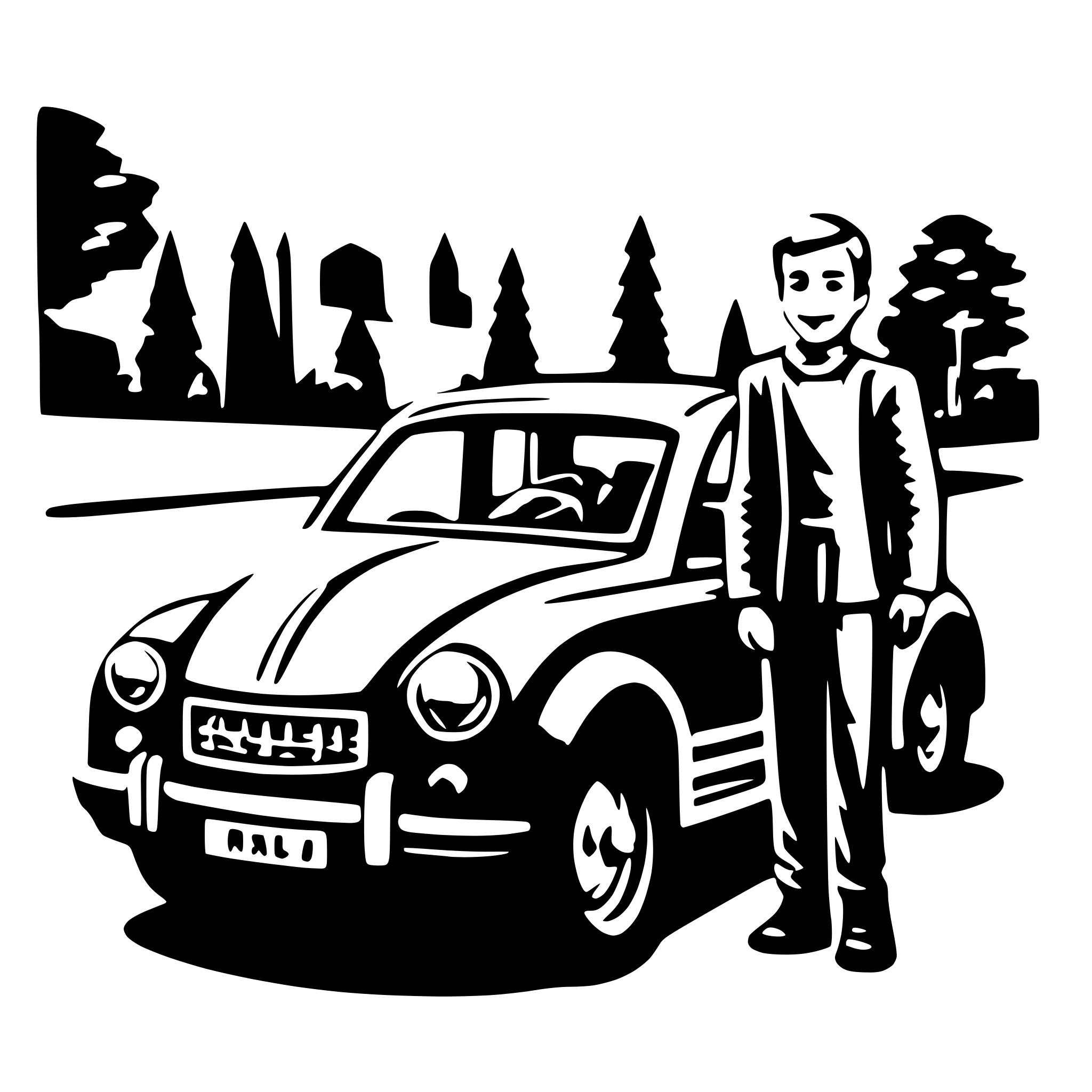 AI-generated SVG of a pape avec une auto
