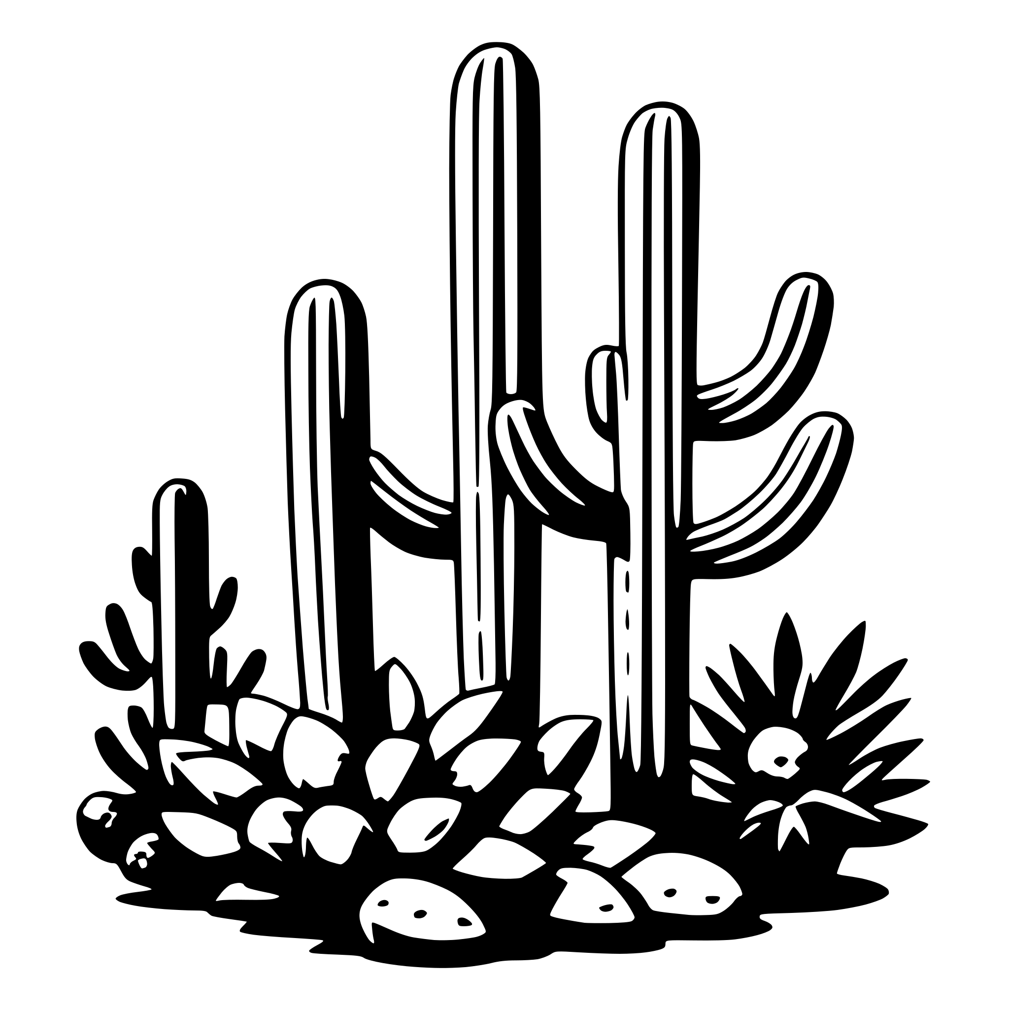 AI-generated SVG of a cactus and sunset