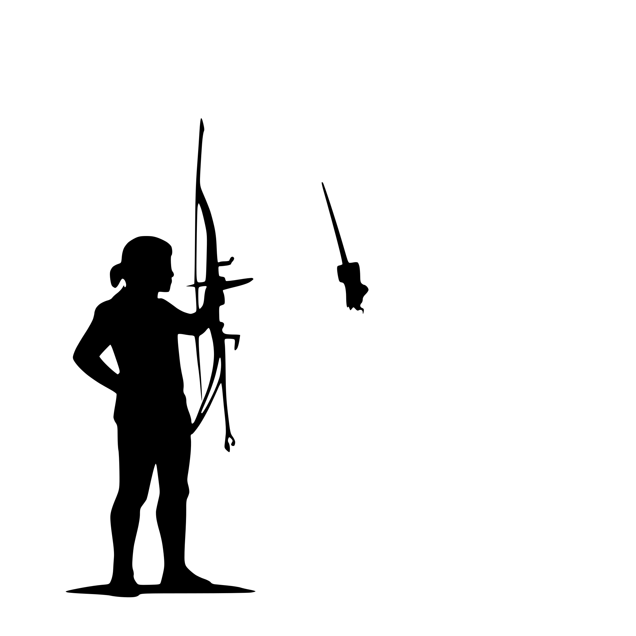 AI-generated SVG of a a silhouette of a bow hunter
