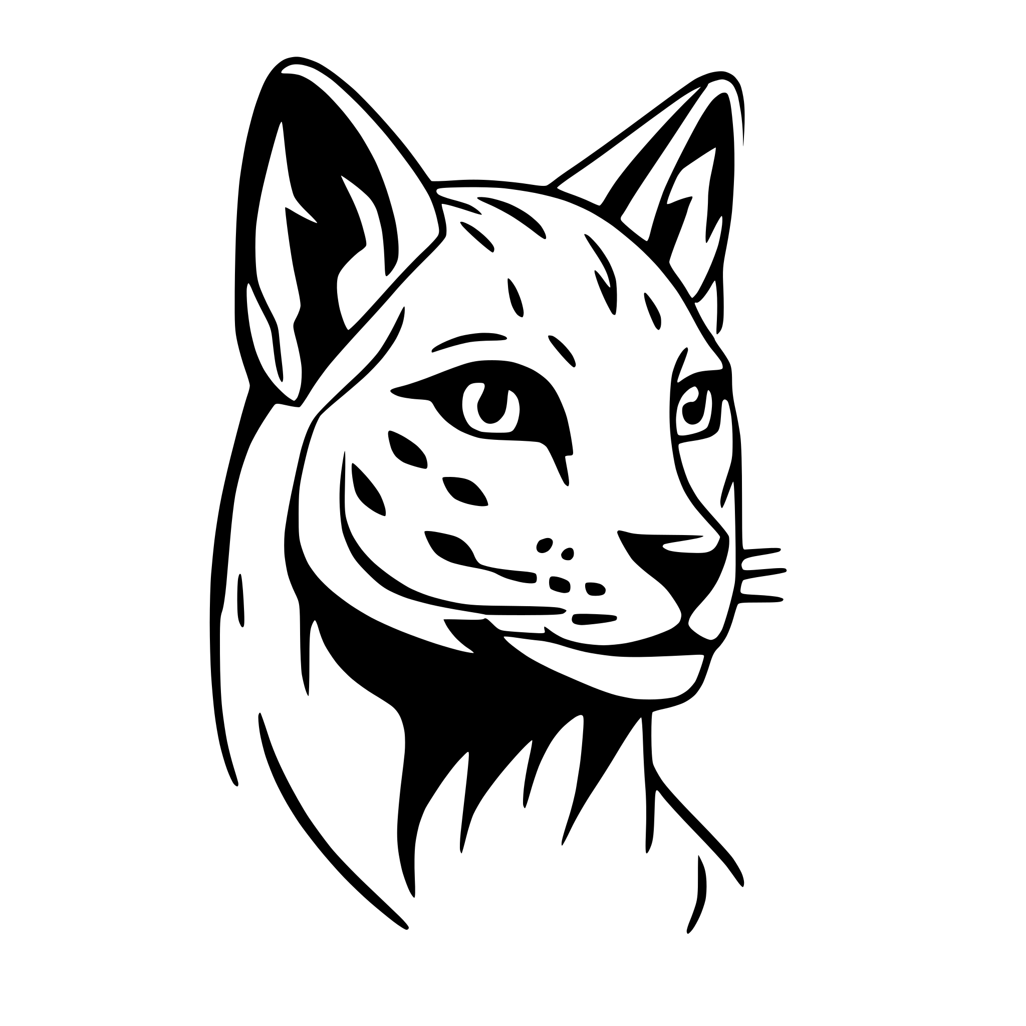 AI-generated SVG of a Lynx, profile