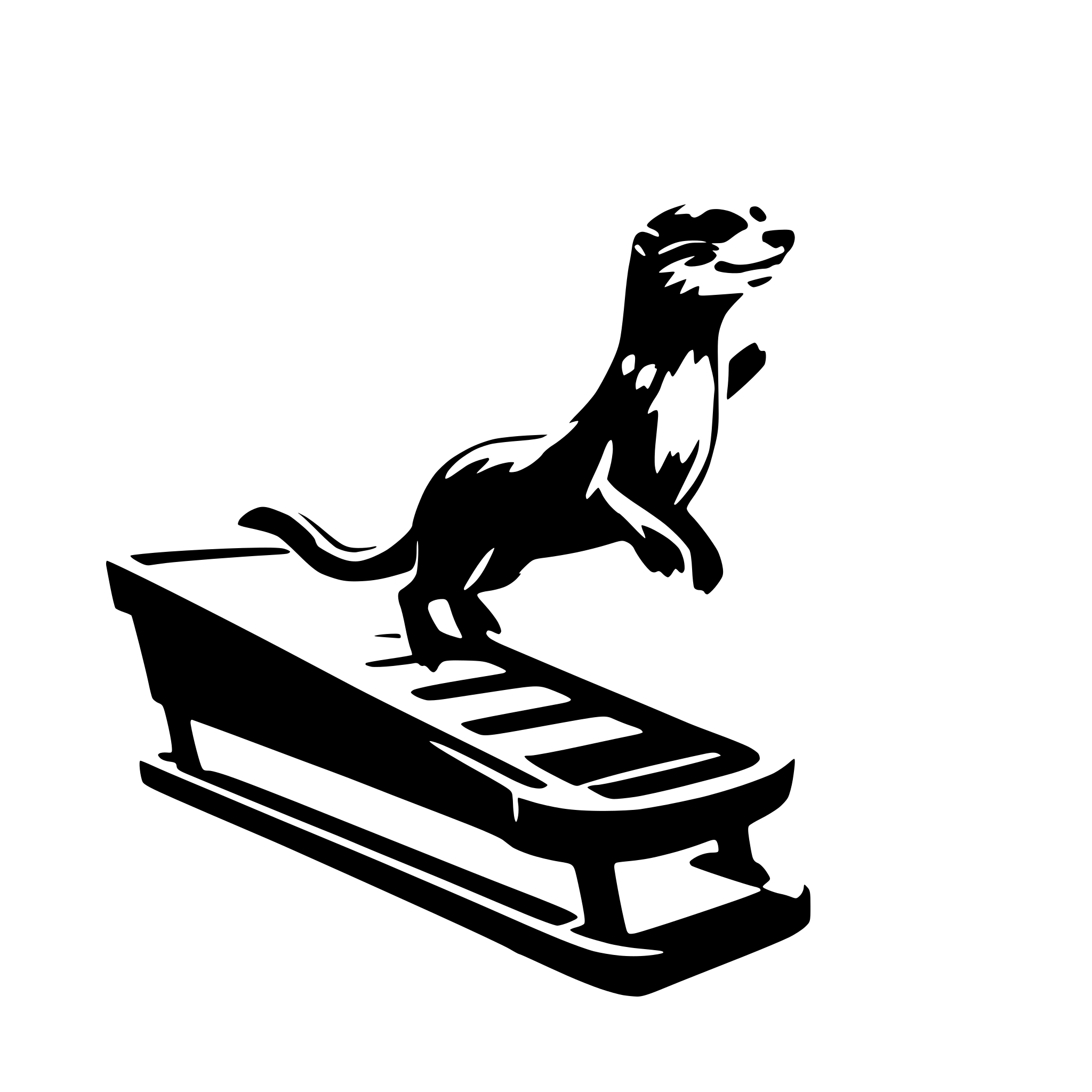 AI-generated SVG of a otter running on treadmill